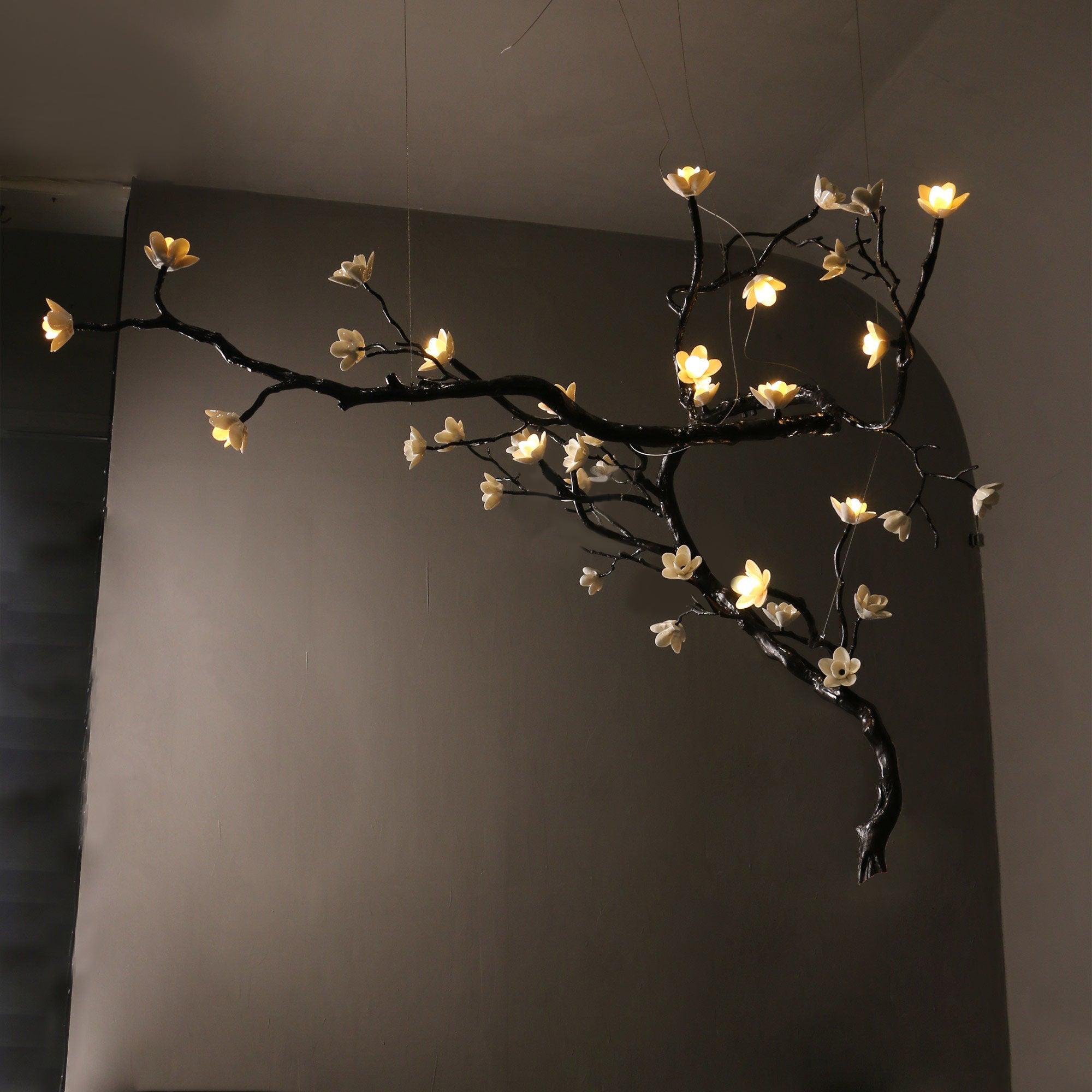 Aurora Lustre Organique à Branches et Fleurs