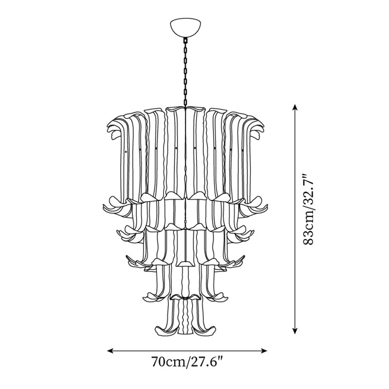 Brasher Lustre en Verre de Murano à Plusieurs Niveaux élégant
