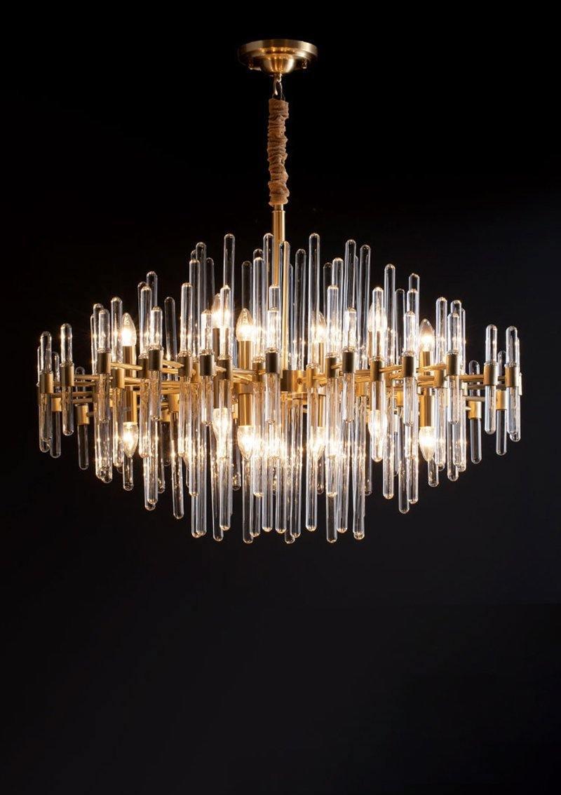 Solara Lustre en Laiton Antique de Luxe