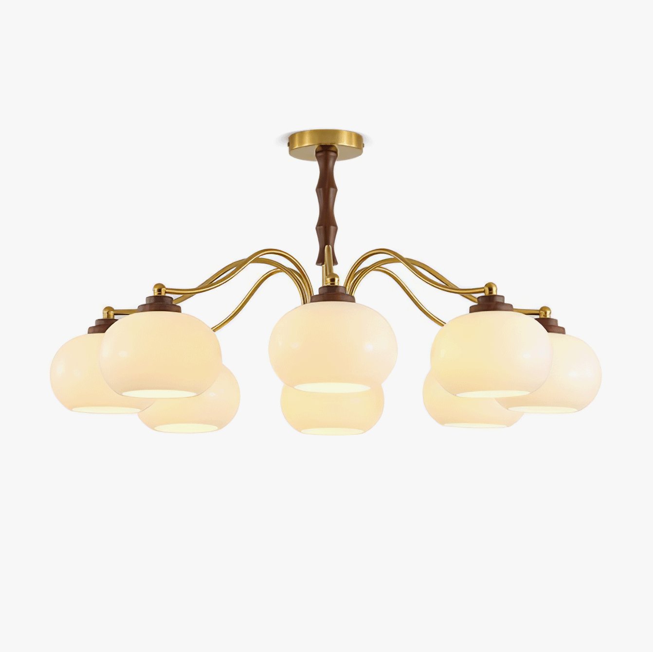 Lustra Lustre Globe en Verre et Noyer