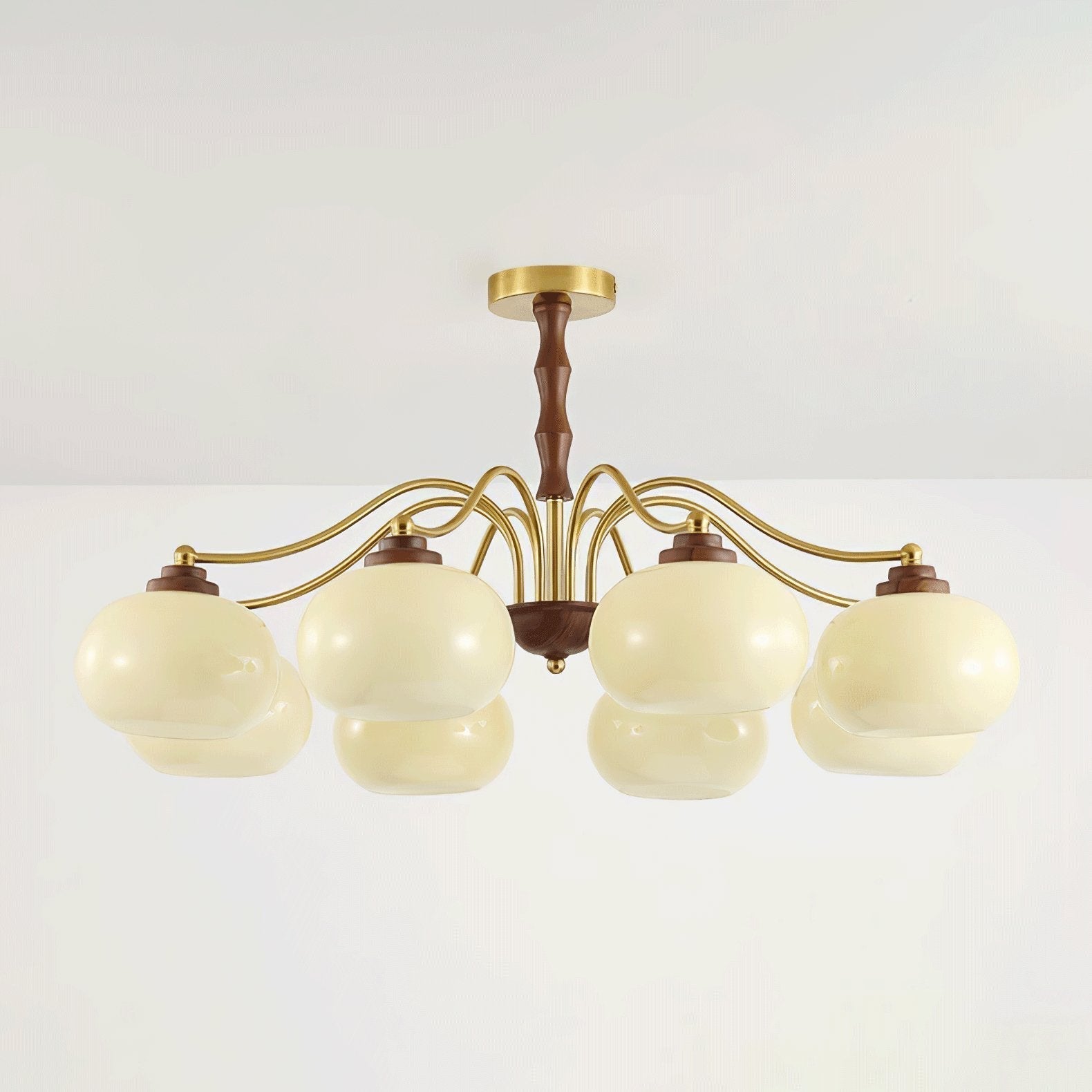 Lustra Lustre Globe en Verre et Noyer