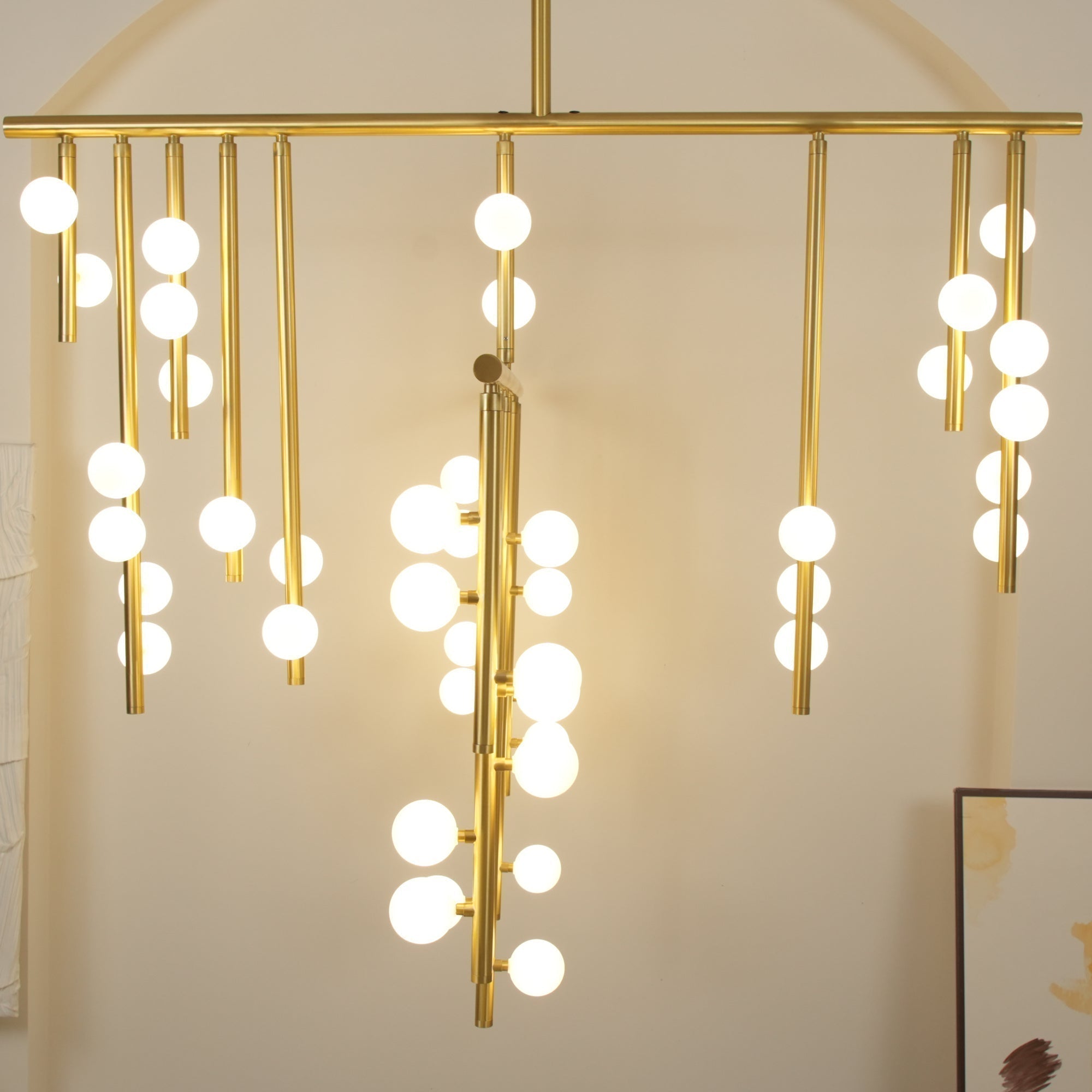 Eurzoris Lustre Linéaire Géométrique en Laiton