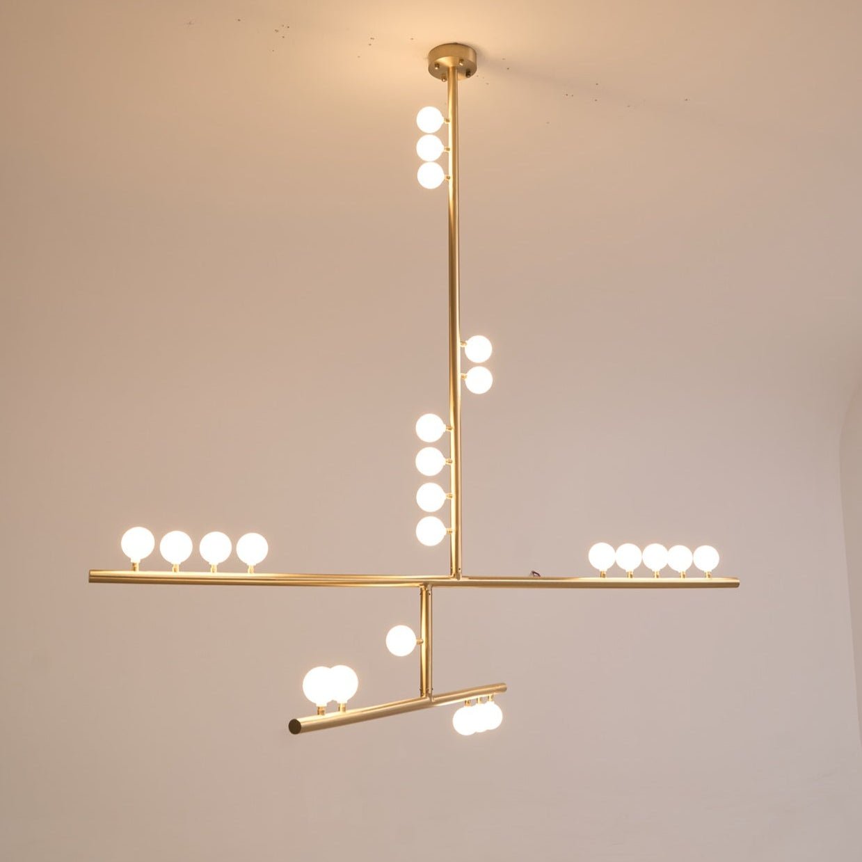 Eurzoris Lustre Linéaire Géométrique en Laiton