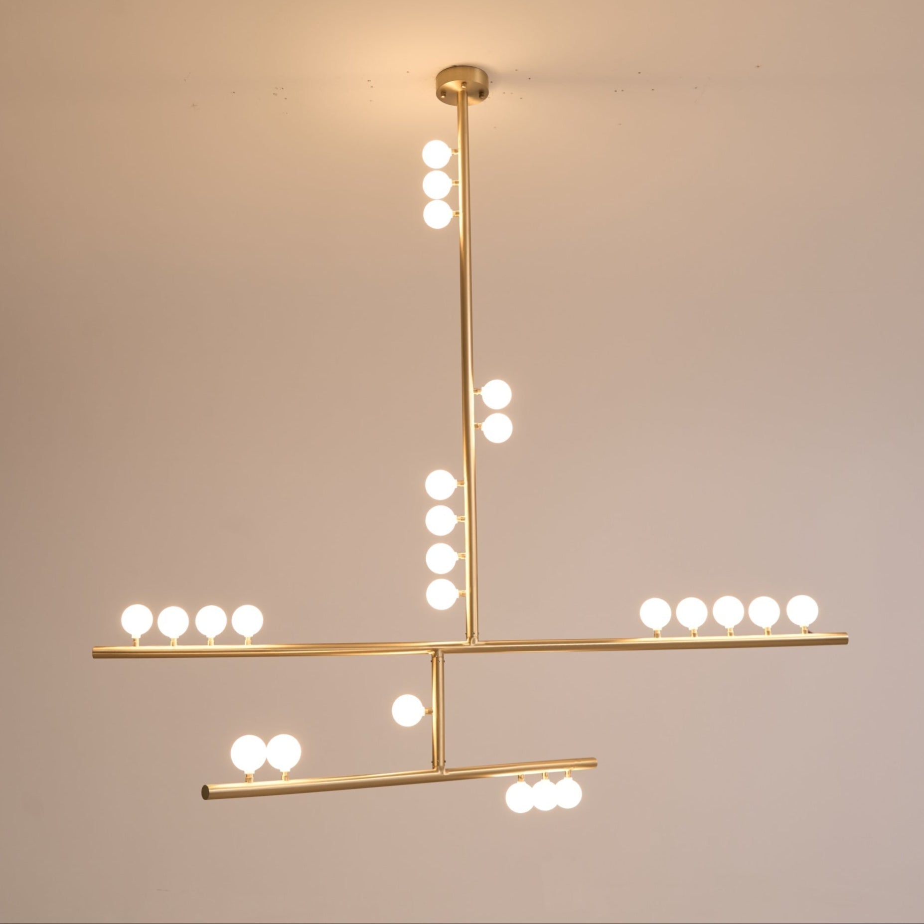 Eurzoris Lustre Linéaire Géométrique en Laiton