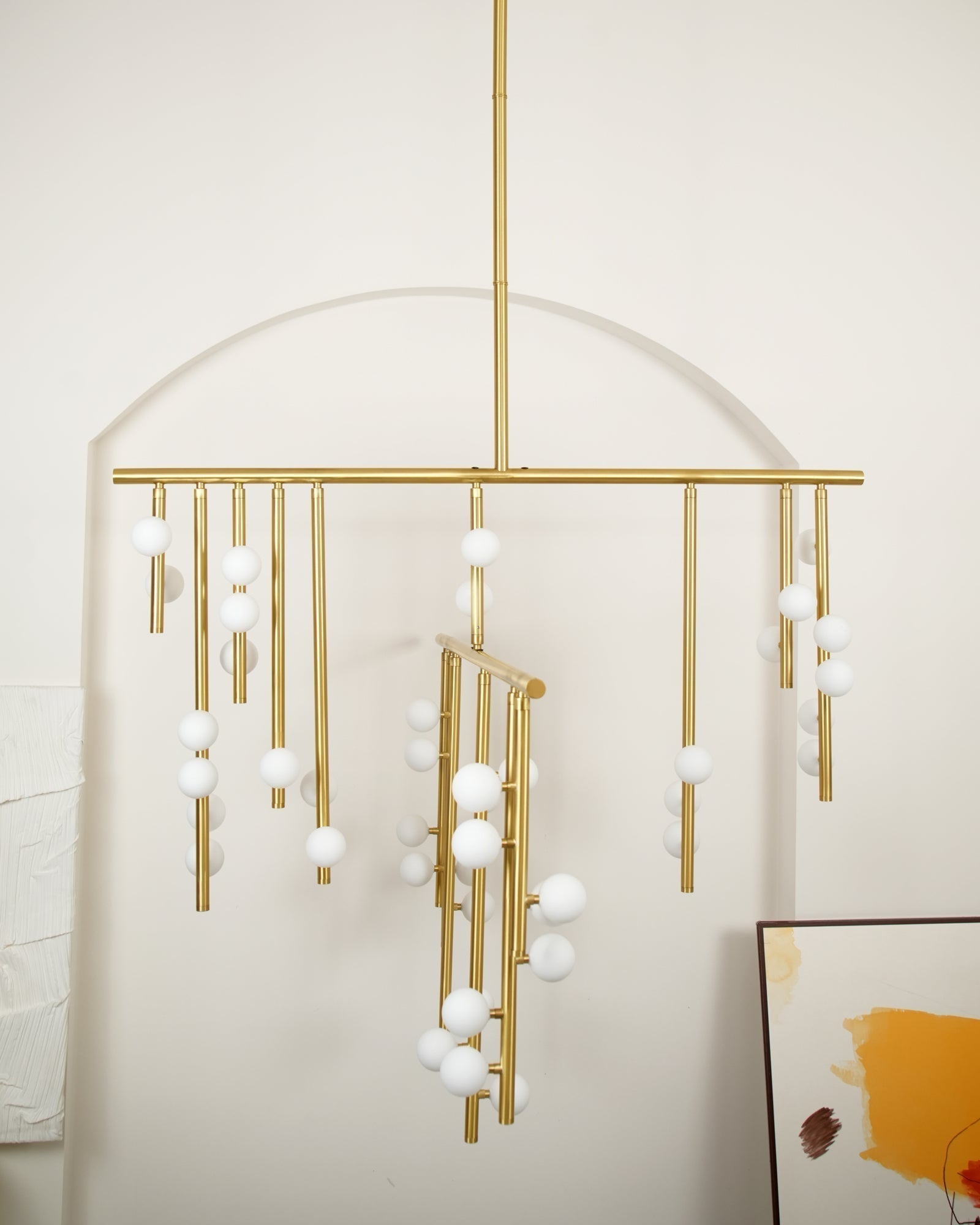 Eurzoris Lustre Linéaire Géométrique en Laiton