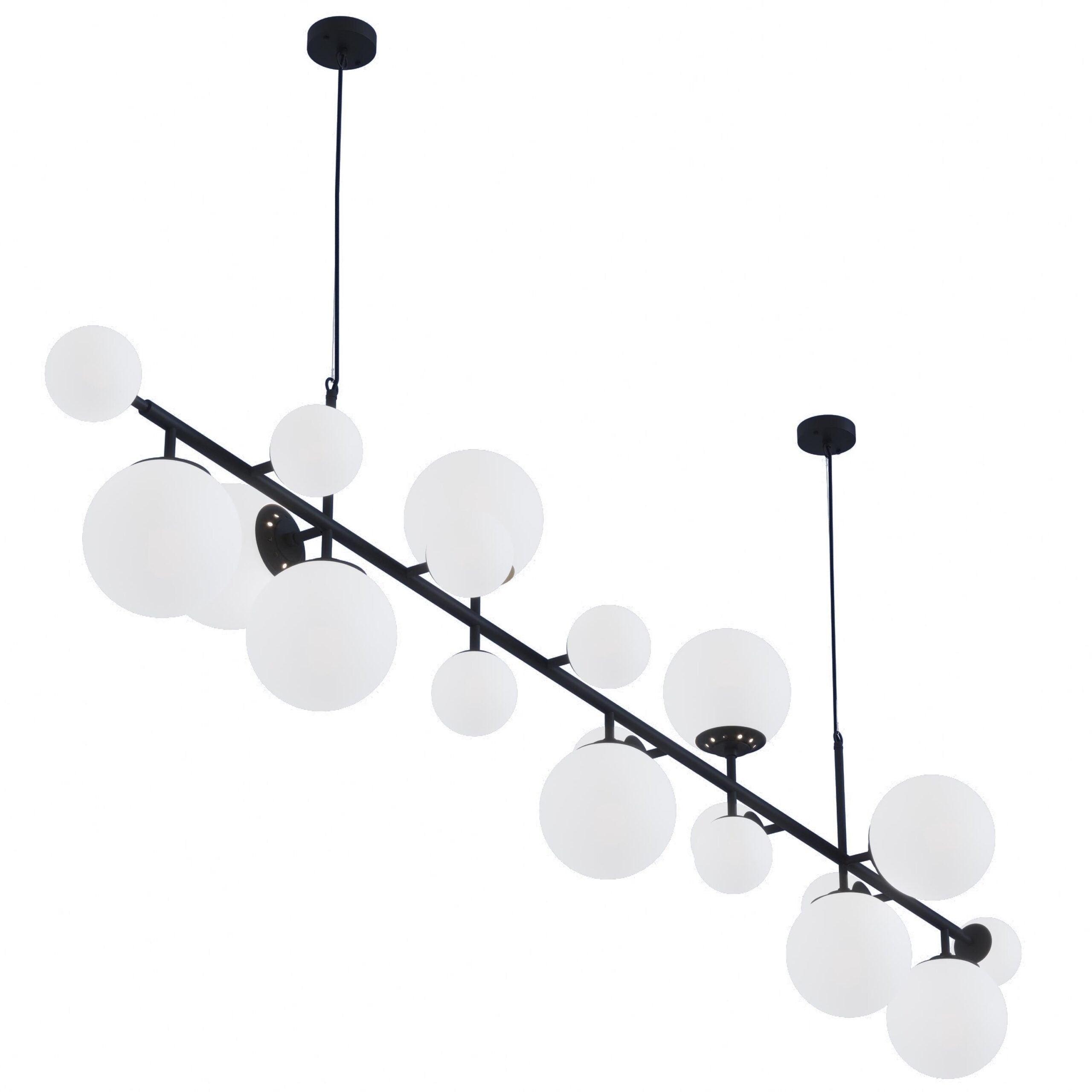Solara Lustre Laiton Verre Globe