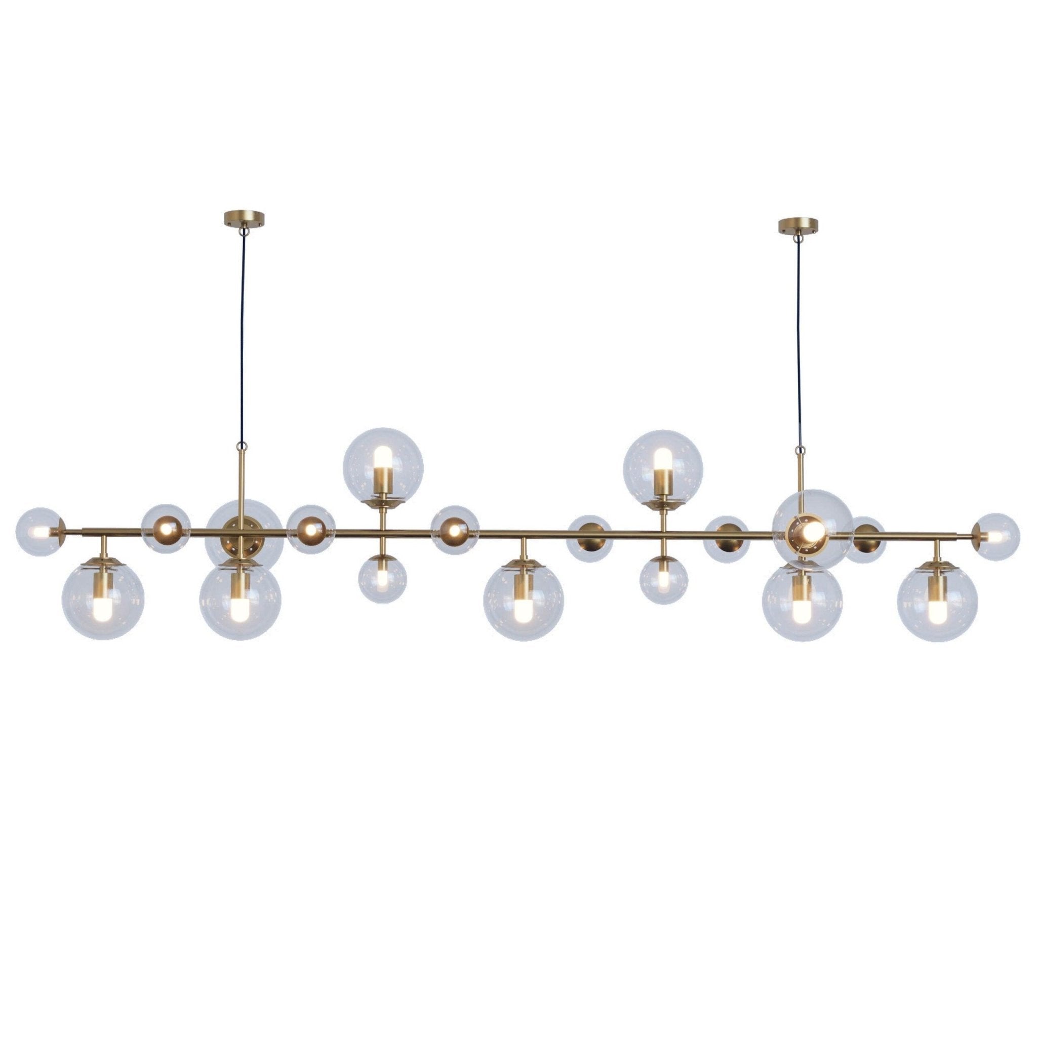 Solara Lustre Laiton Verre Globe
