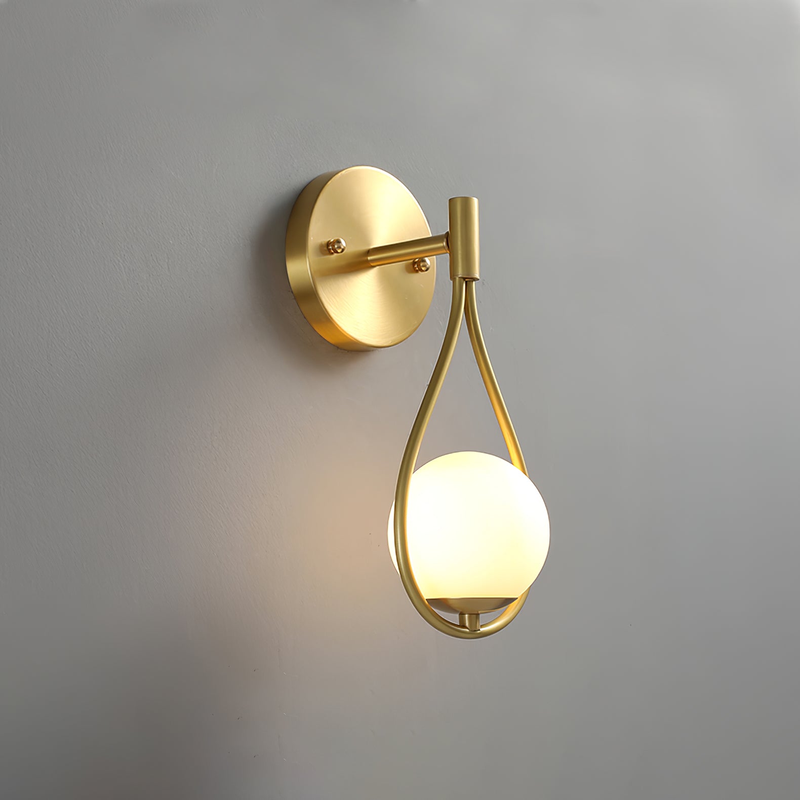 Icarila Moderne Minimaliste Vanité Laiton Verre Applique Murale