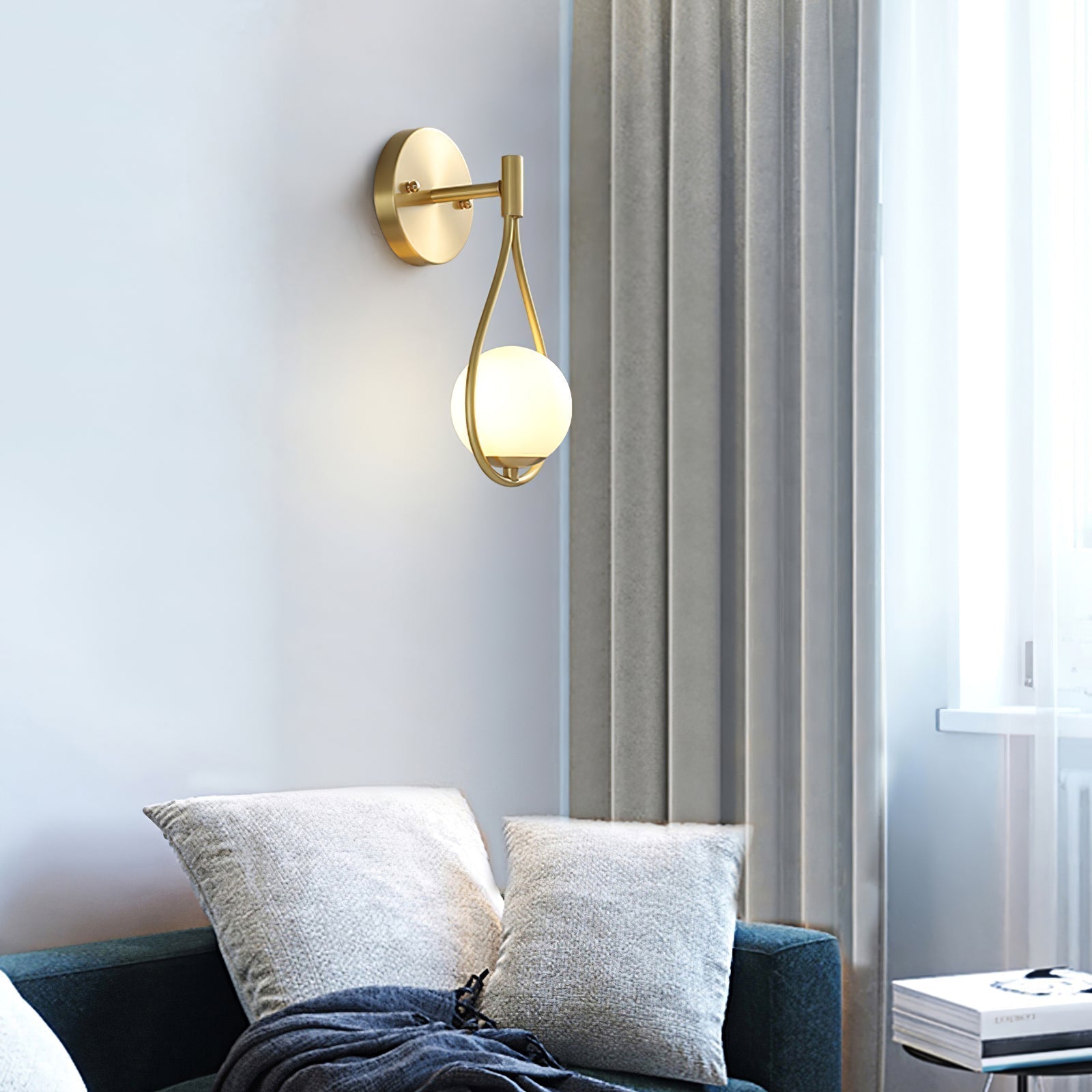 Icarila Moderne Minimaliste Vanité Laiton Verre Applique Murale
