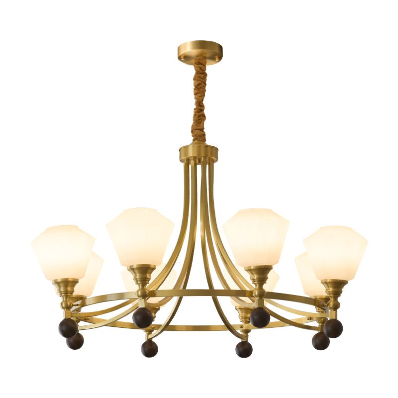 Nyraeyra Lustre Nordique Haut de Gamme en Laiton et Bois