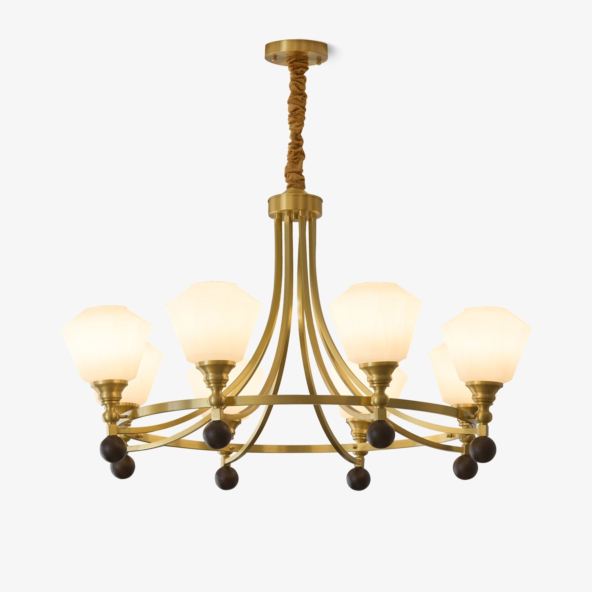 Nyraeyra Lustre Nordique Haut de Gamme en Laiton et Bois