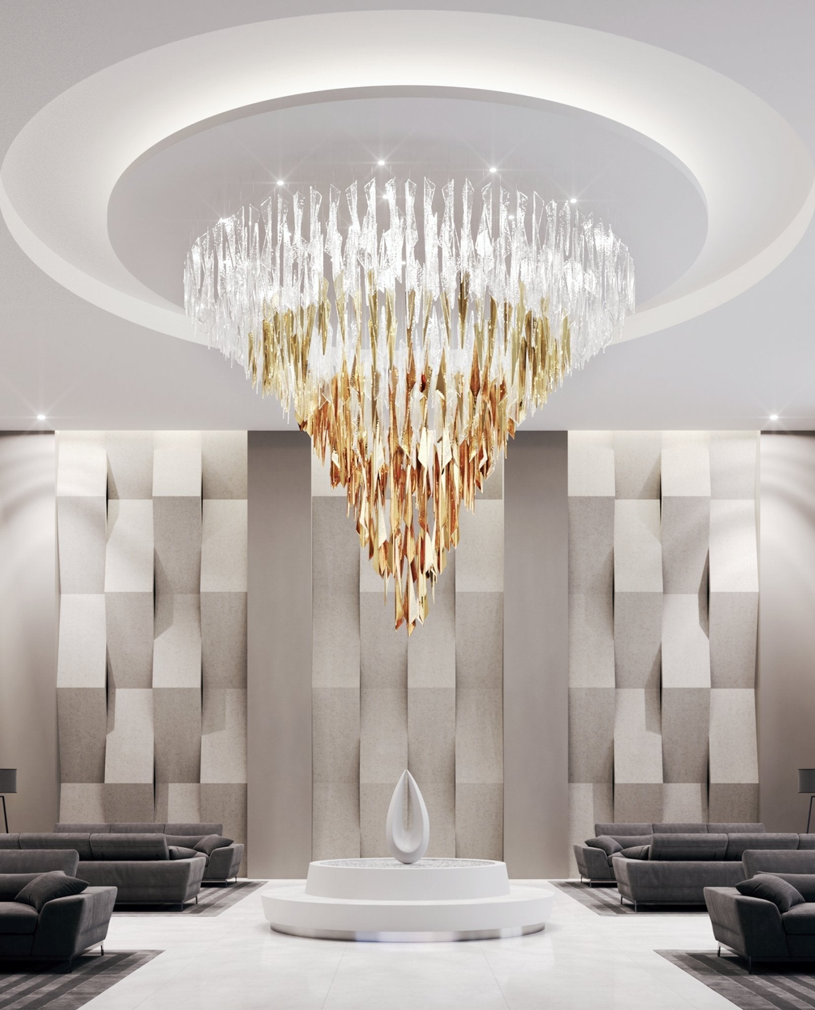 Nyvinia Verre Plume Forme Lustre
