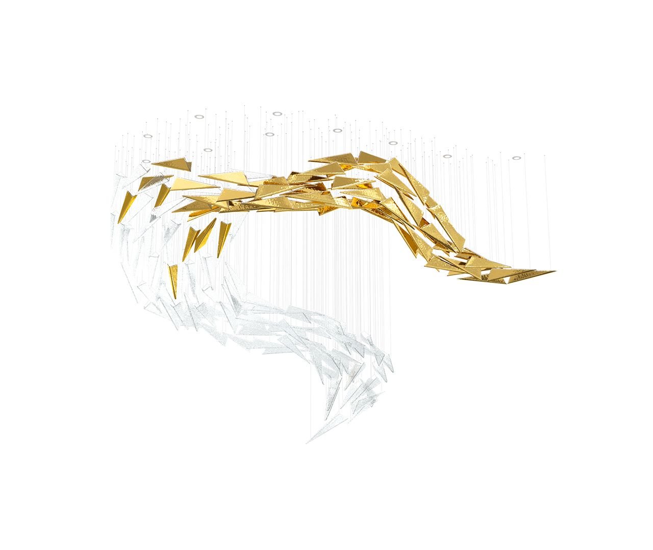 Nyvinia Verre Plume Forme Lustre