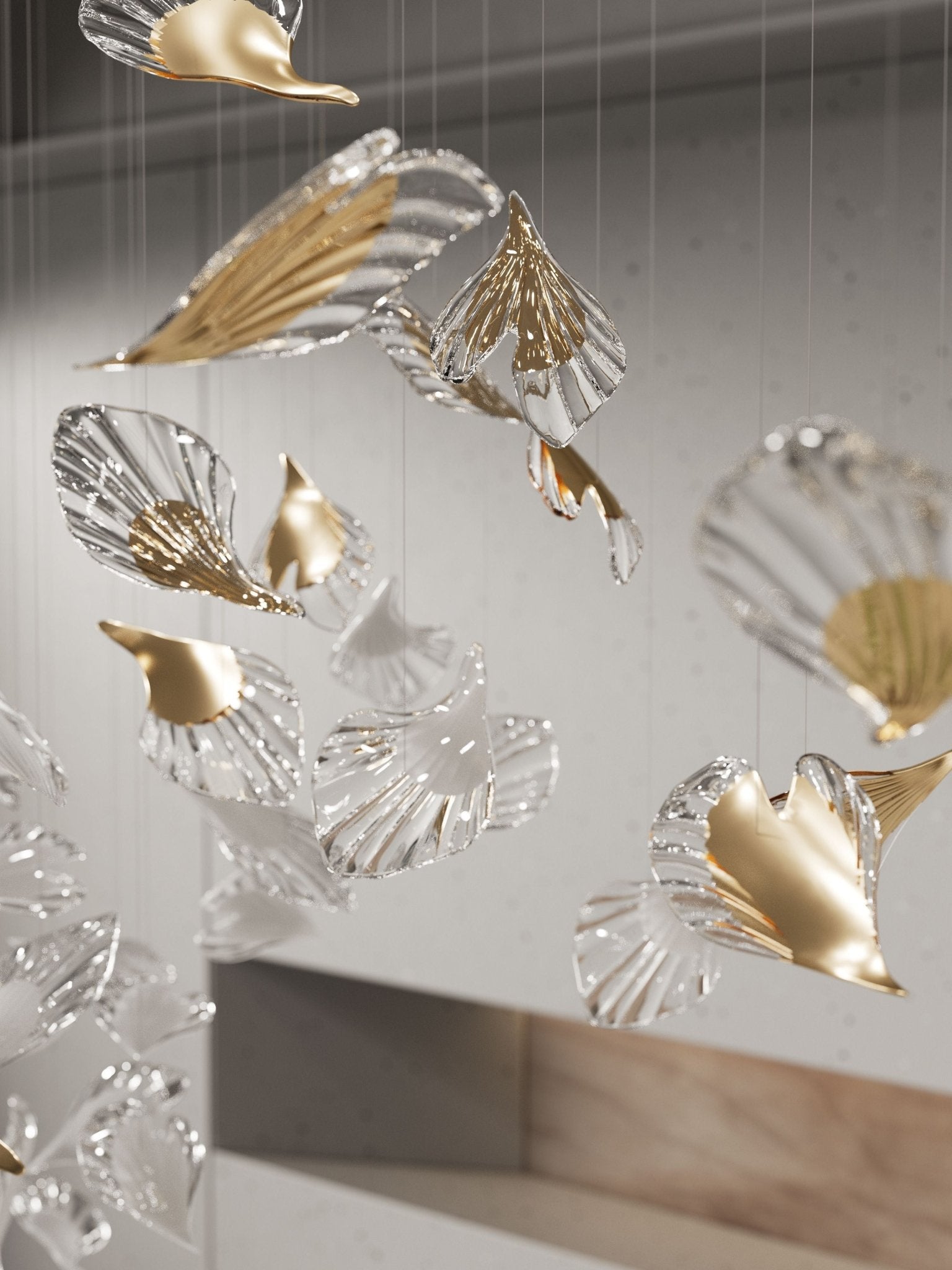 Asorus Artistique Feuille Forme Lustre