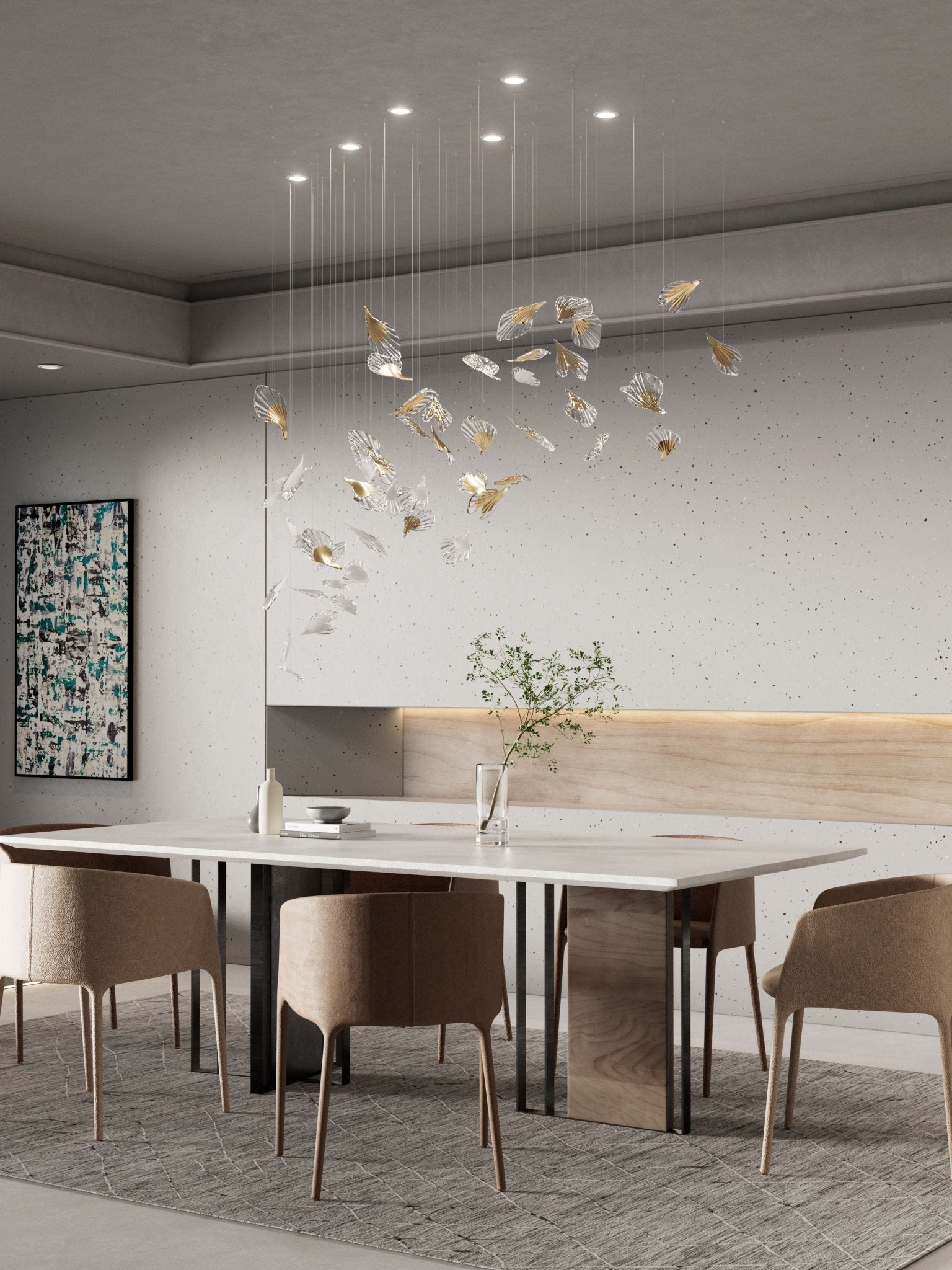 Asorus Artistique Feuille Forme Lustre