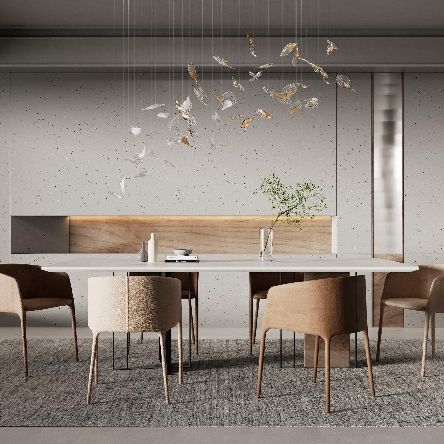 Asorus Artistique Feuille Forme Lustre