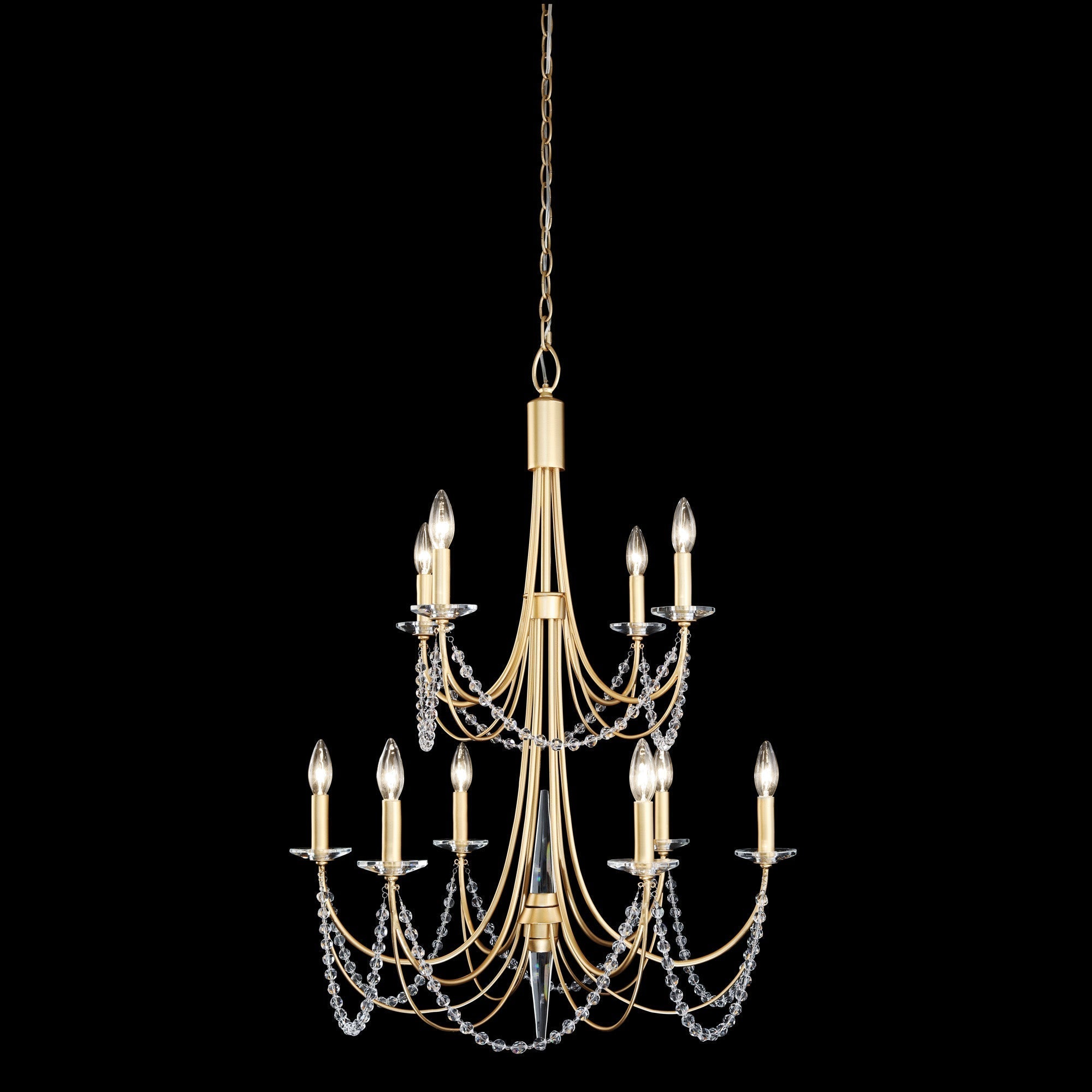 Purelux Postmodern Luxe Laiton Métal Cristal Lustre