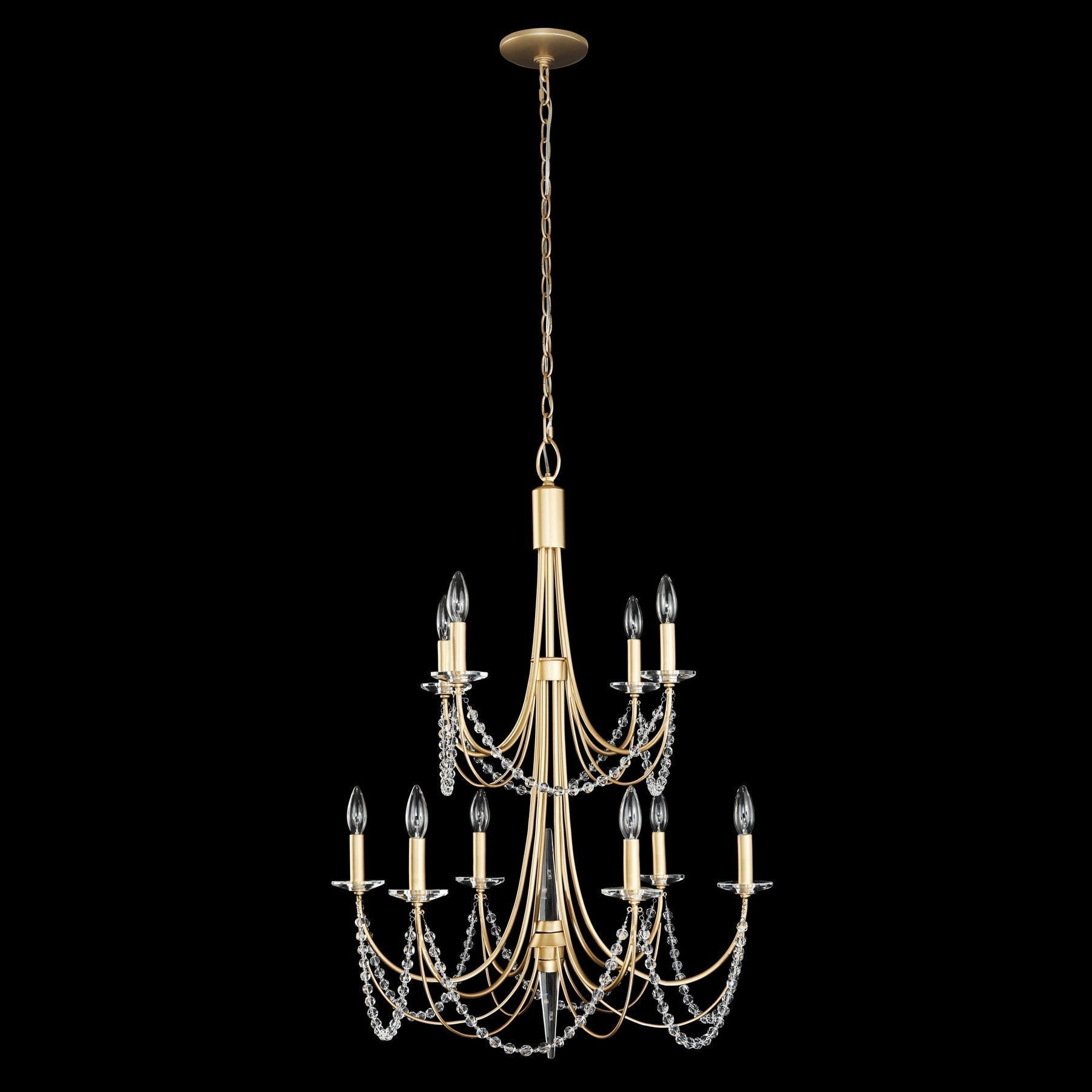 Purelux Postmodern Luxe Laiton Métal Cristal Lustre