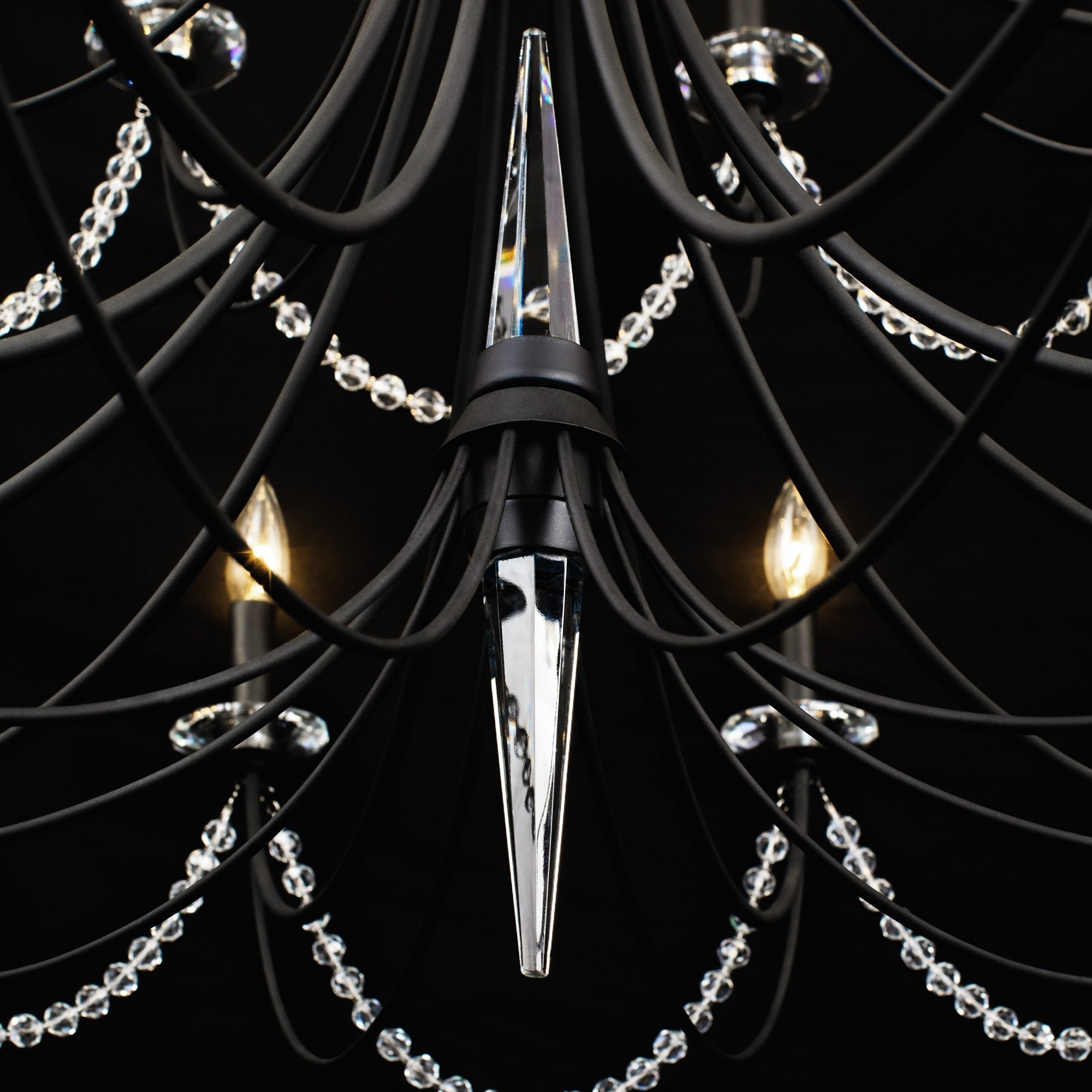 Purelux Postmodern Luxe Laiton Métal Cristal Lustre