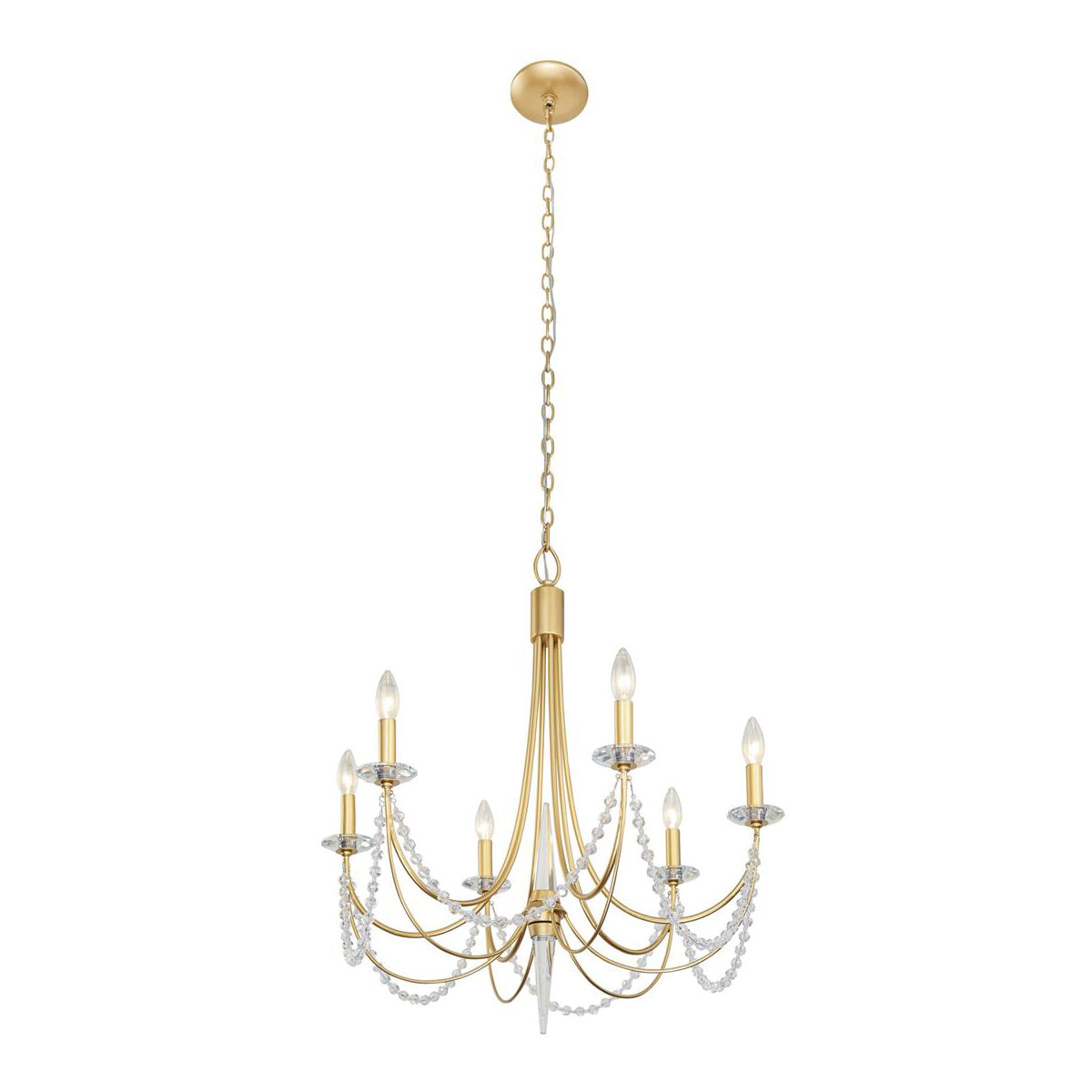 Purelux Postmodern Luxe Laiton Métal Cristal Lustre