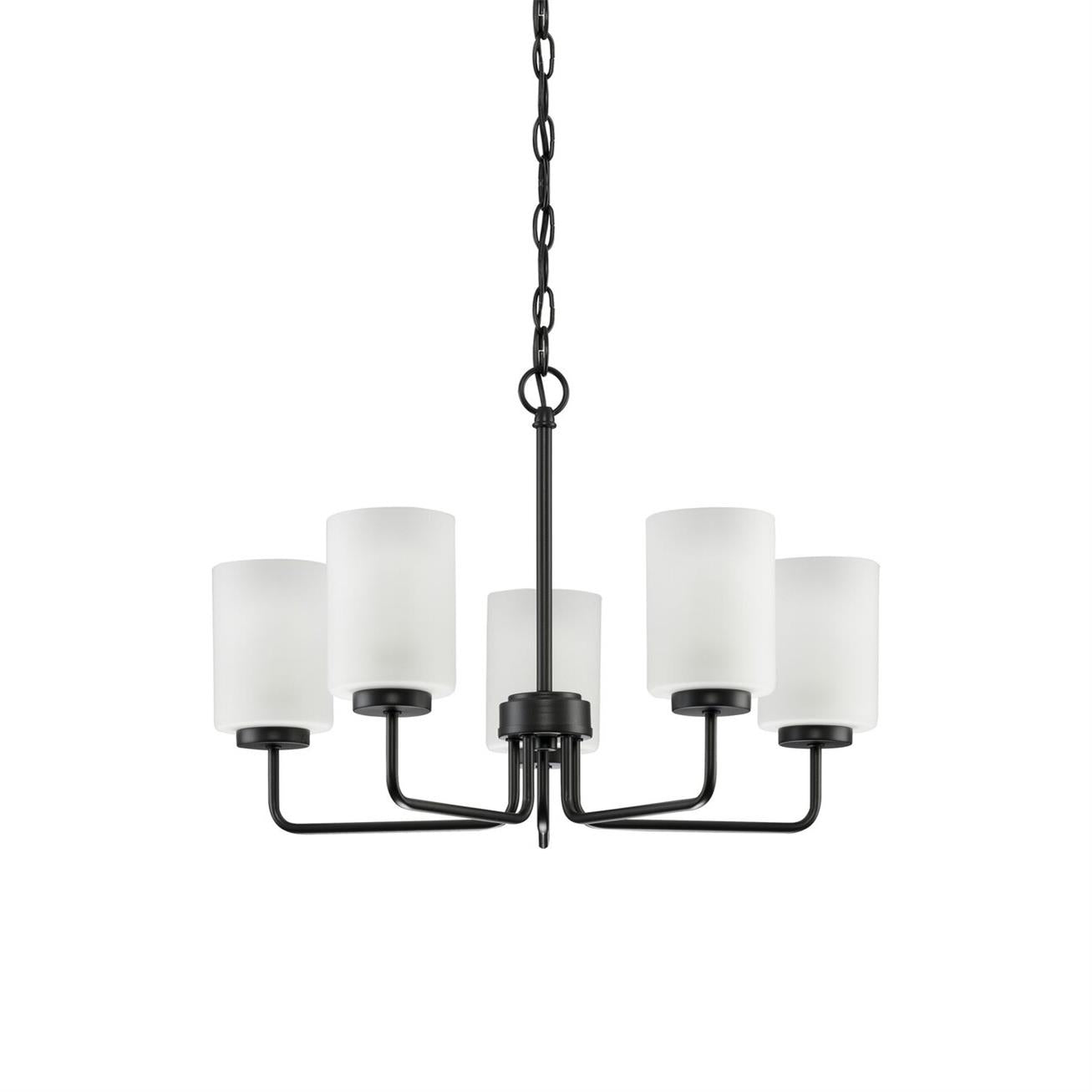 Neva Lustre Métal Noir Verre Minimaliste Moderne