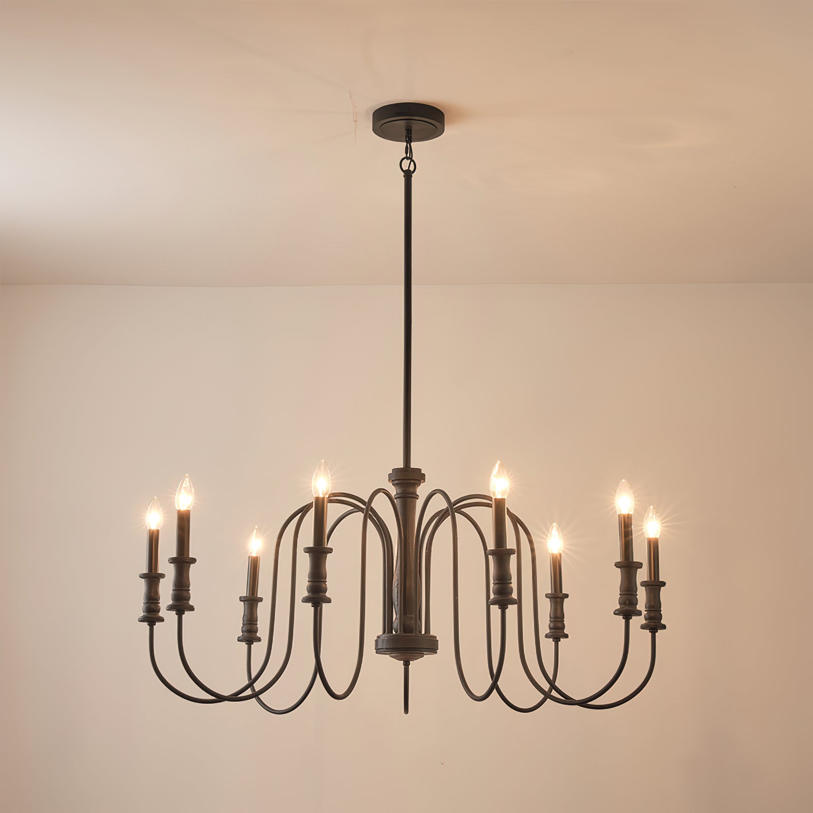 Volo Lustre Métal Bois Luxe Postmoderne
