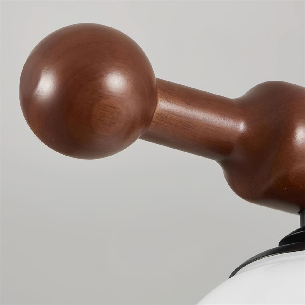 Briette Lustre Plafonnier Bras en Bois Globe Sculptural