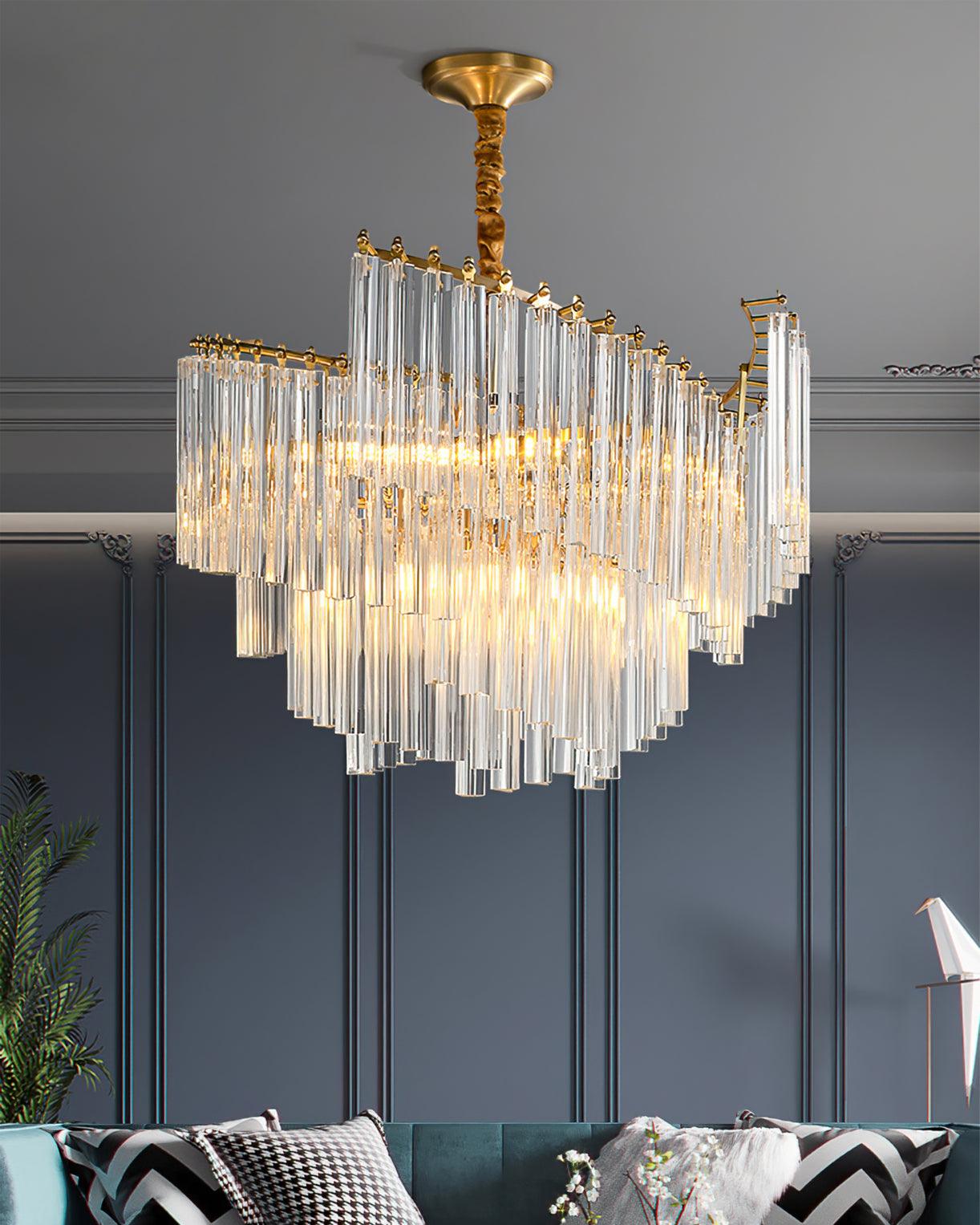 Ilsoris Lustre Postmoderne de Luxe en Cristal Brinicle