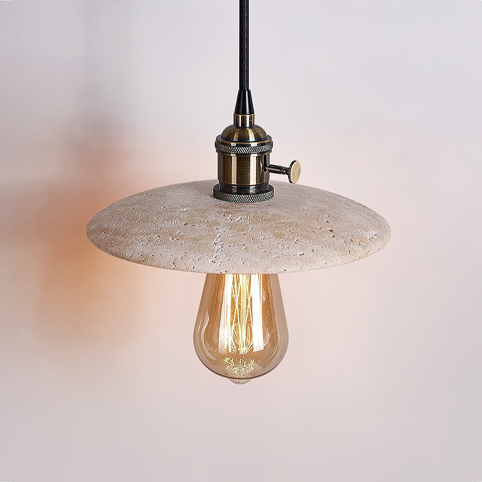 Metis Suspension Métal Travertin Beige Minimaliste Moderne