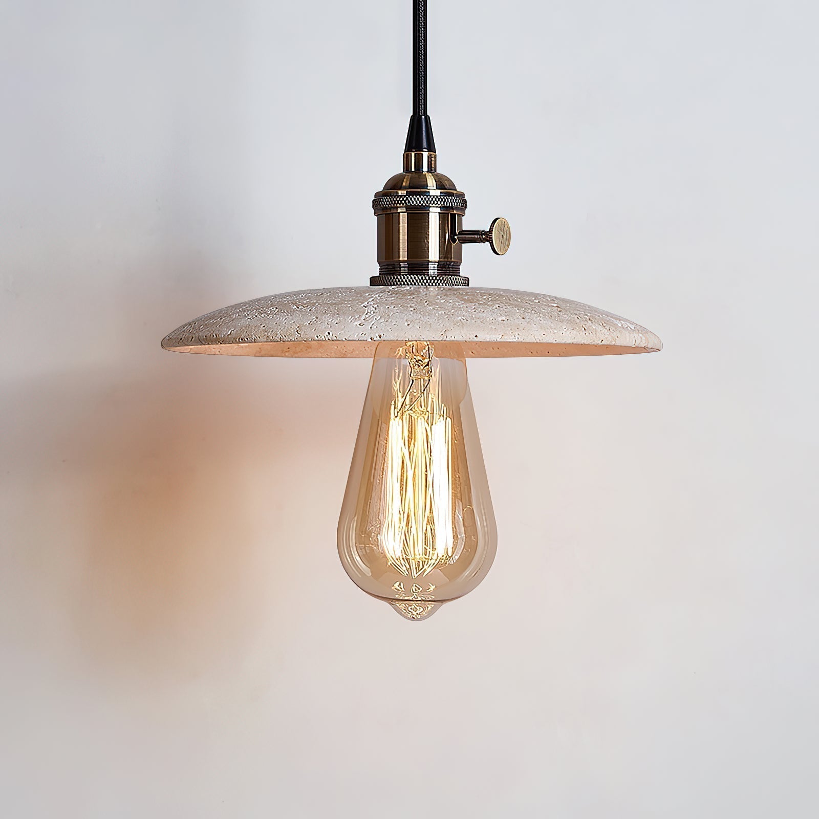Metis Suspension Métal Travertin Beige Minimaliste Moderne