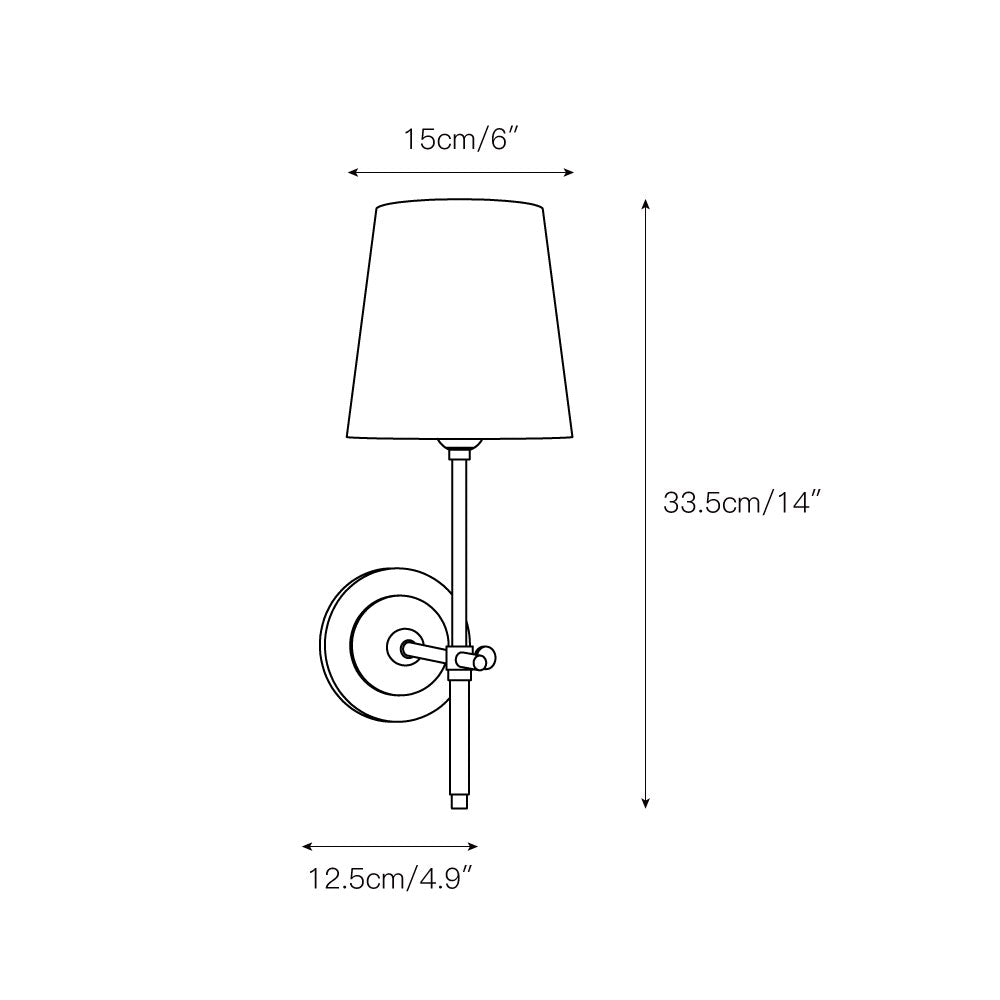 Platina Applique Murale Métal Laiton Tissu Minimaliste Moderne