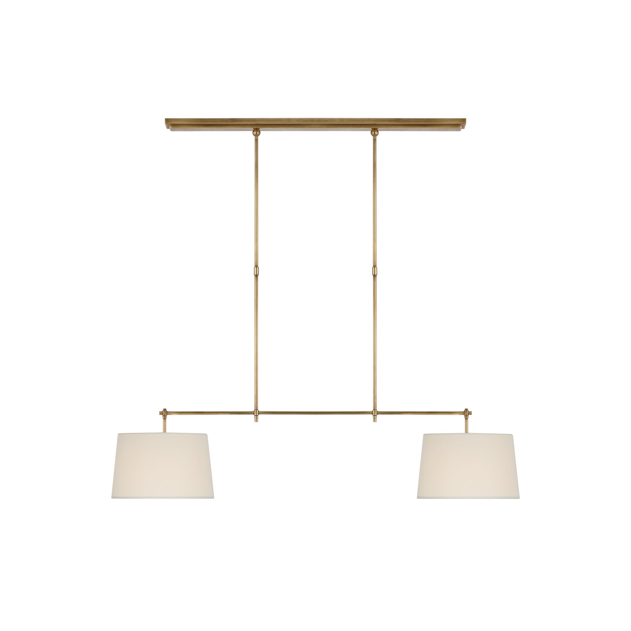 Kaleido Suspension Linéaire Métal Laiton Tissu Élégance
