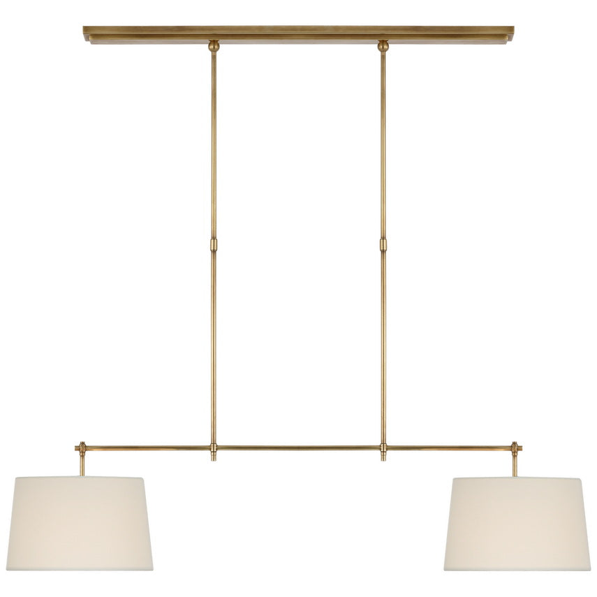 Kaleido Suspension Linéaire Métal Laiton Tissu Élégance
