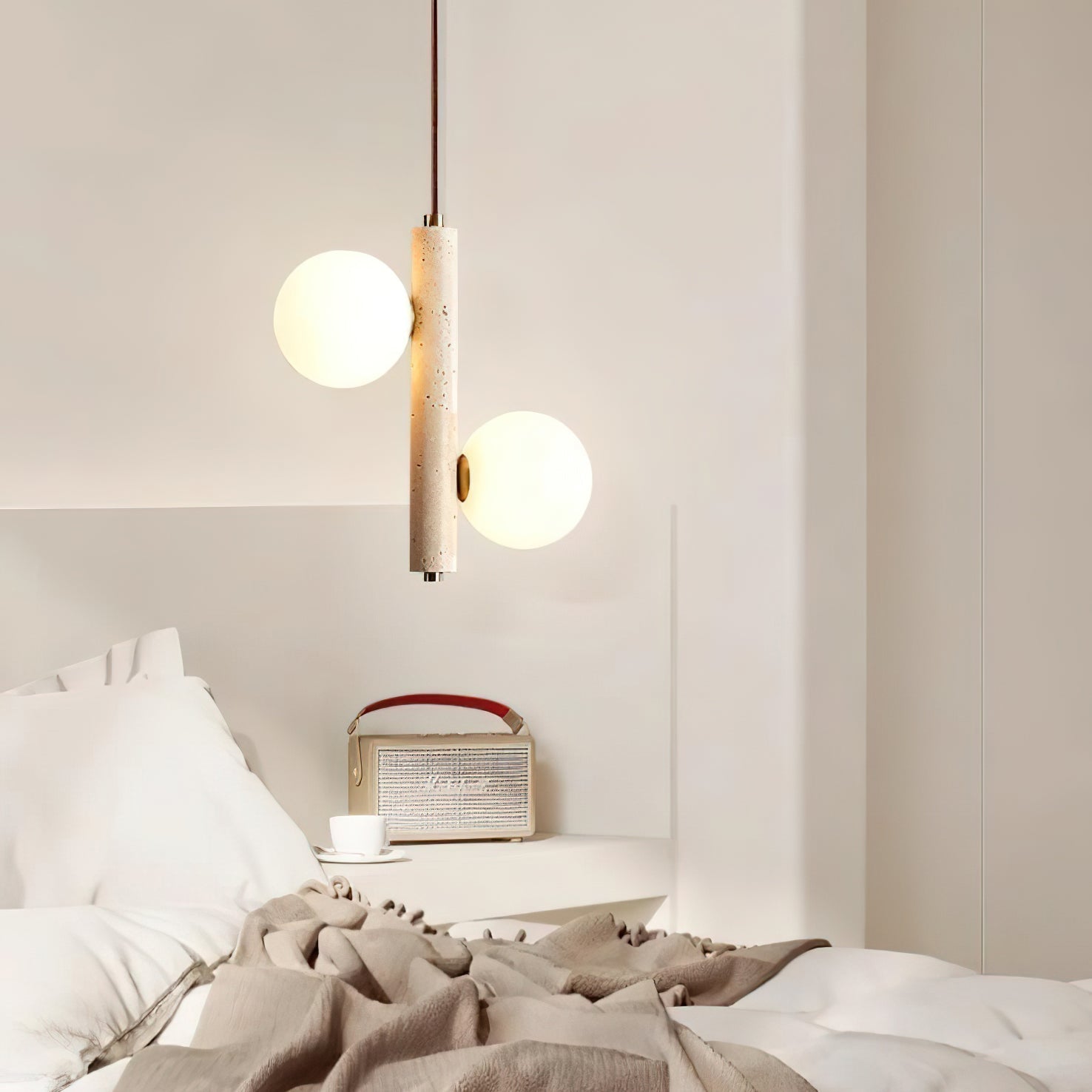 Aursorel Suspension Multi-Globe en Travertin