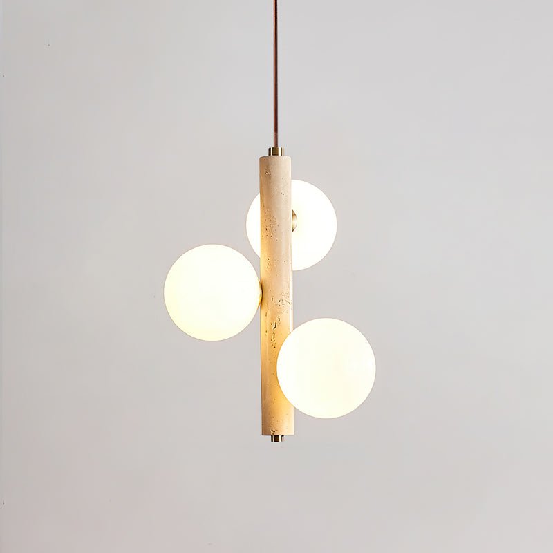 Aursorel Suspension Multi-Globe en Travertin