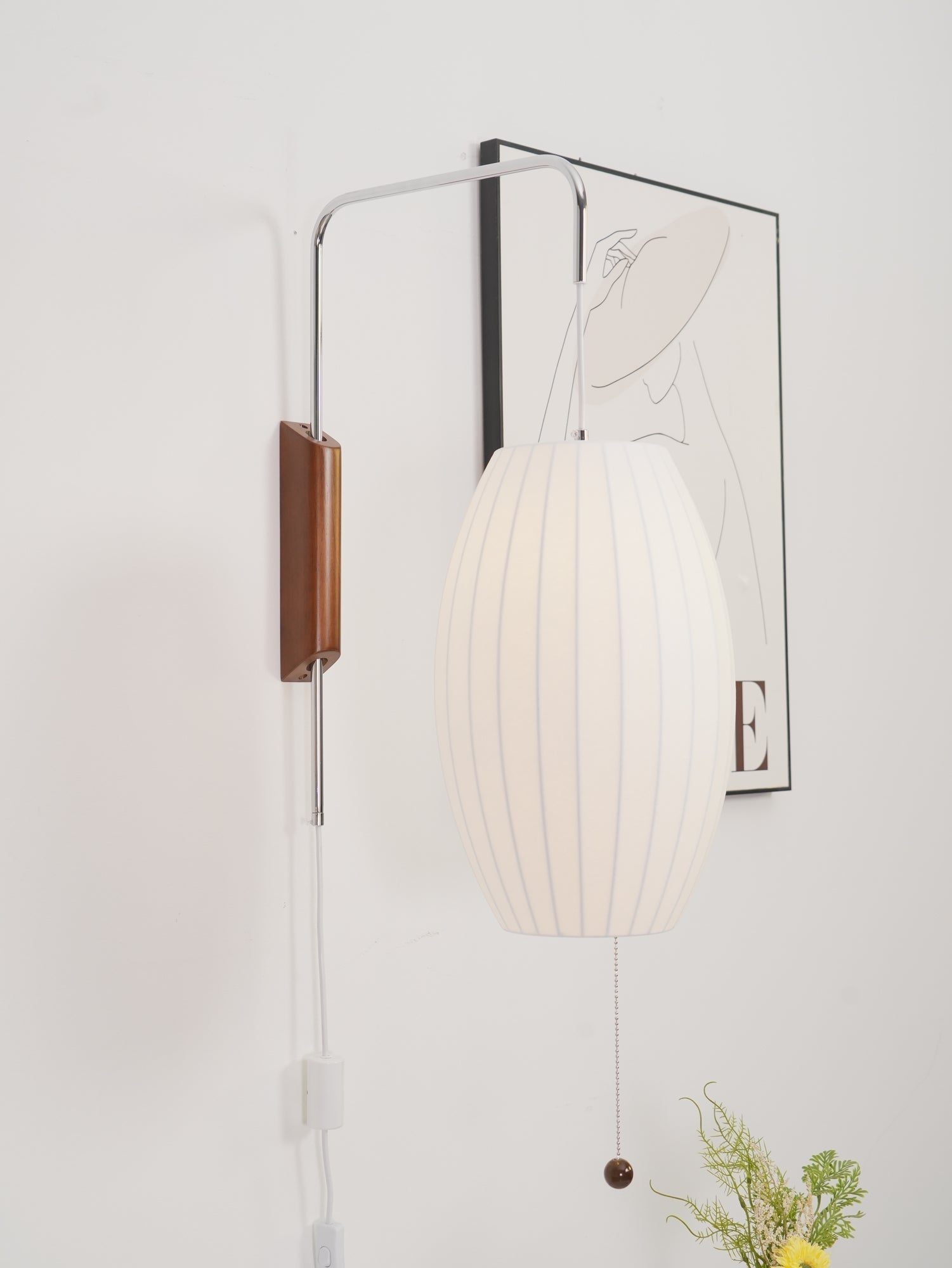 Lustra Wall Sconce Walnut Ball