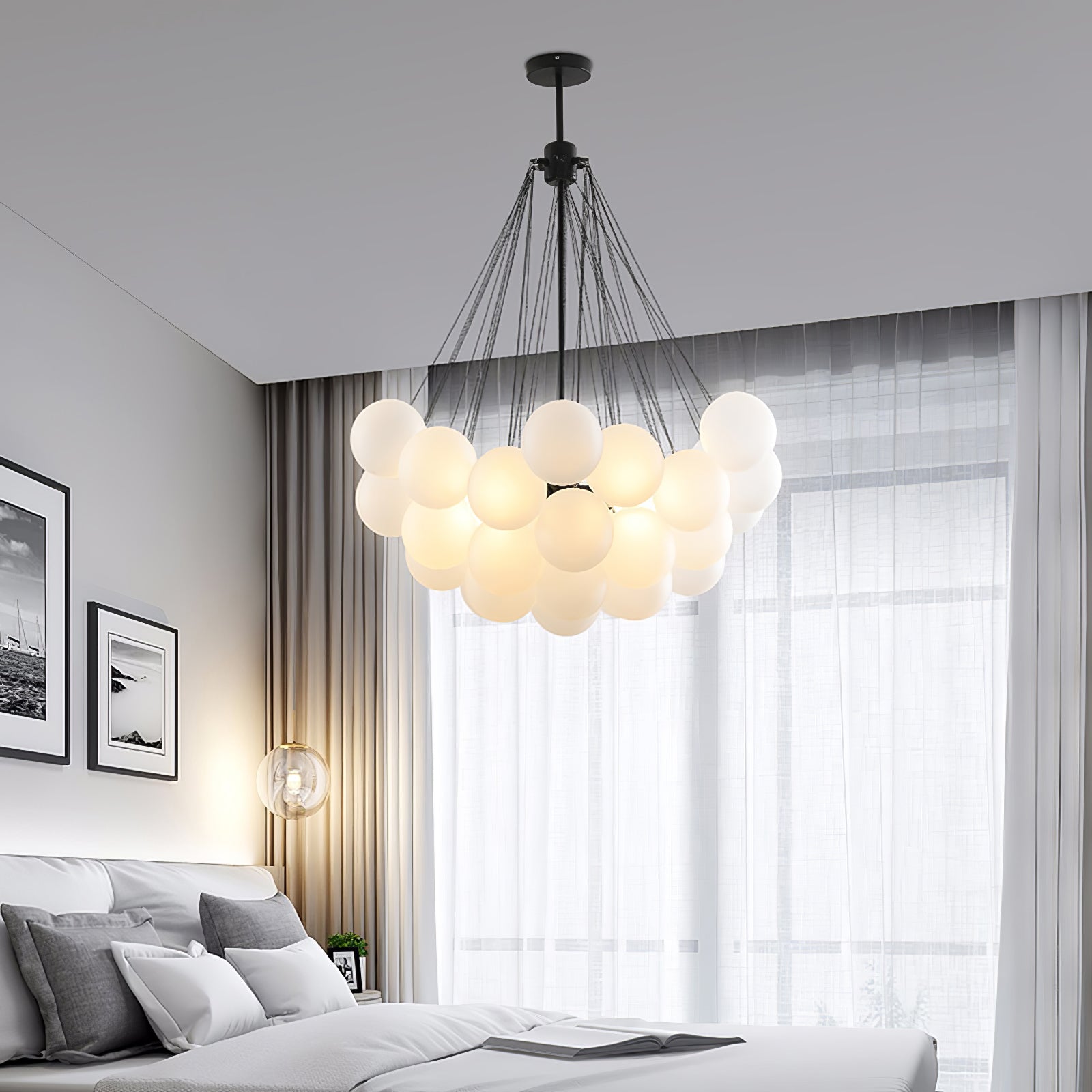 Lustra Lustre Bulles en Verre Satiné