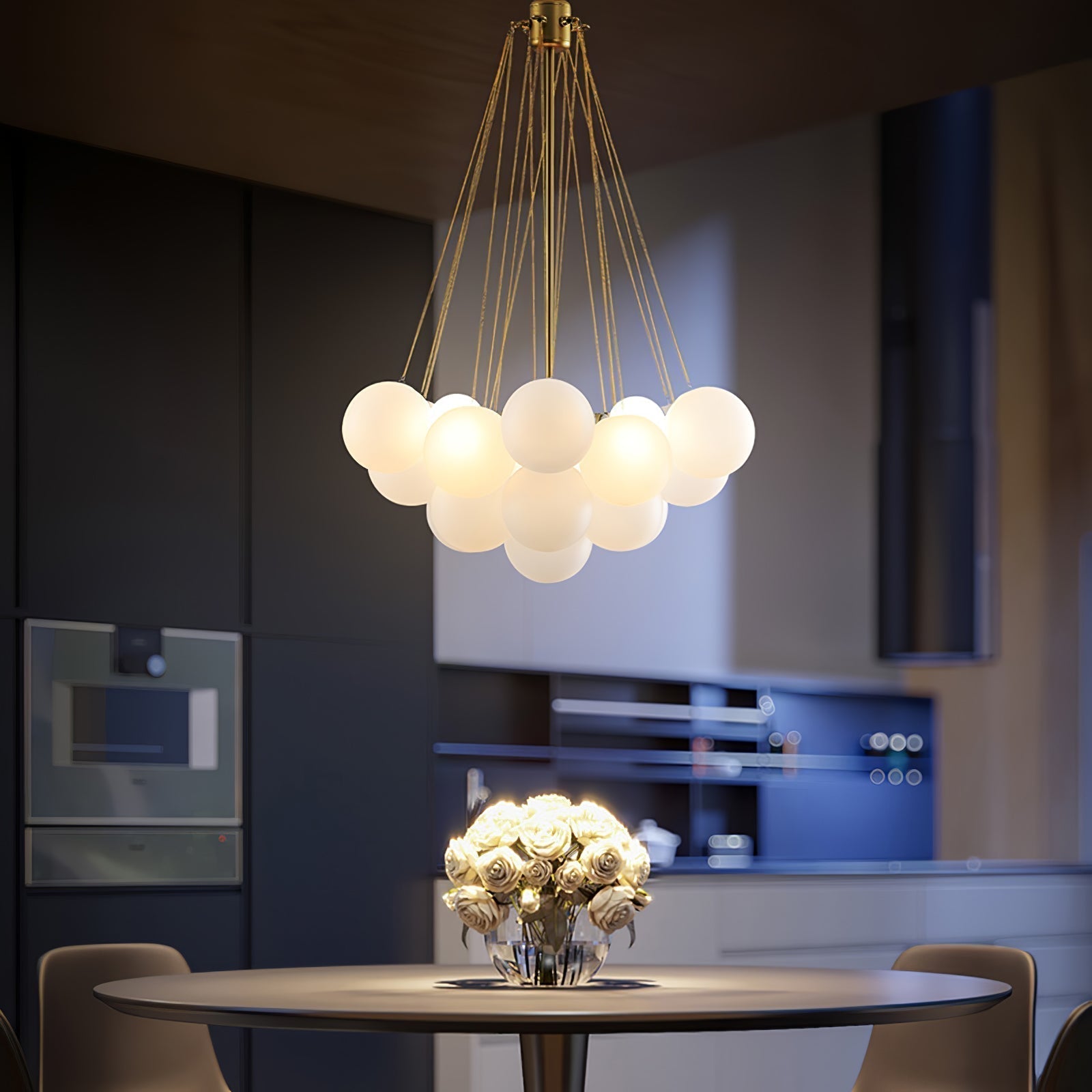 Lustra Lustre Bulles en Verre Satiné