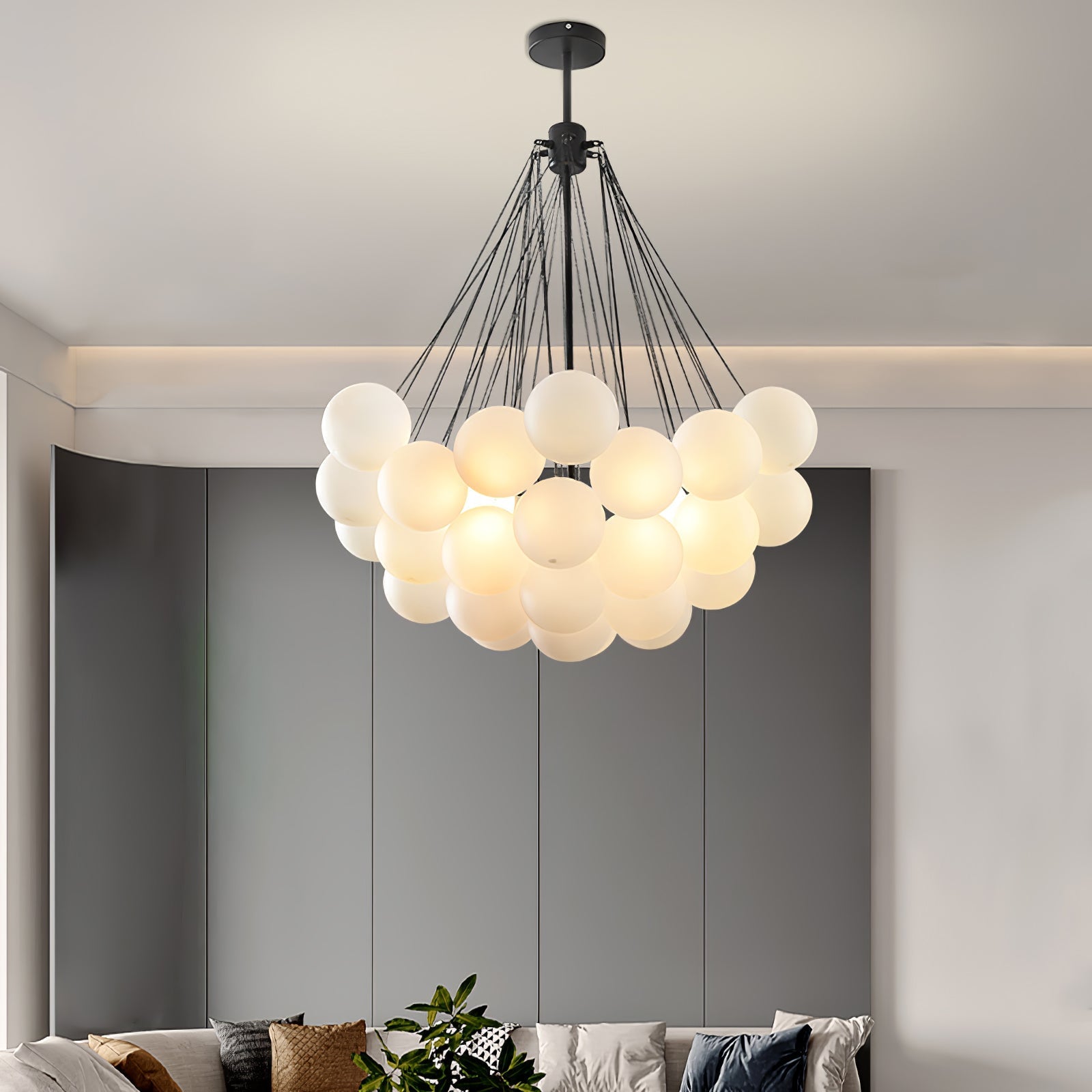 Lustra Lustre Bulles en Verre Satiné