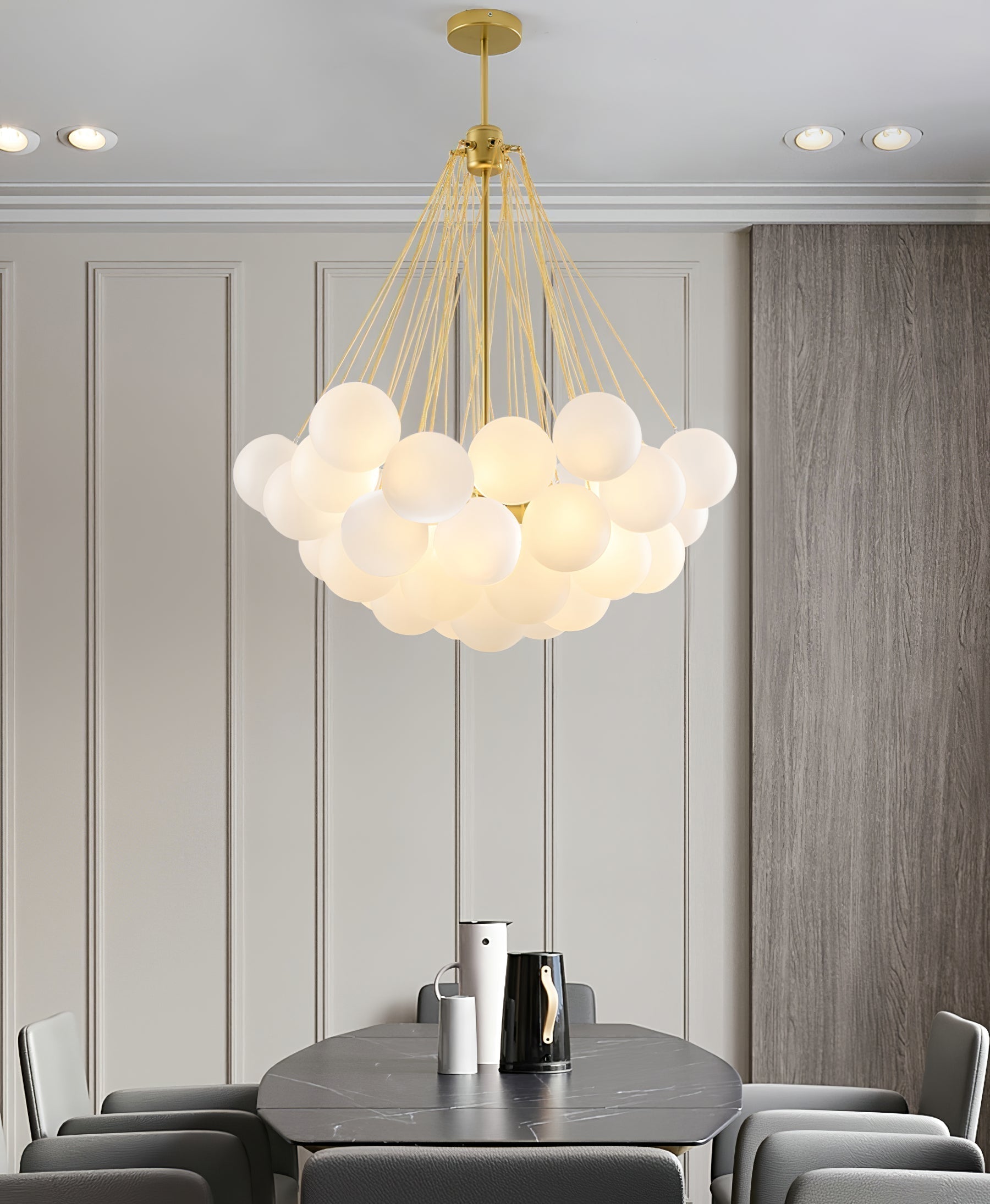 Lustra Lustre Bulles en Verre Satiné