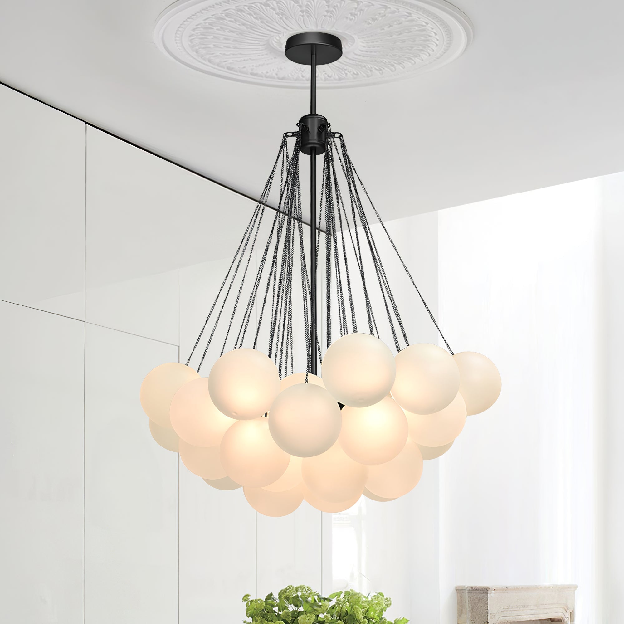 Lustra Lustre Bulles en Verre Satiné