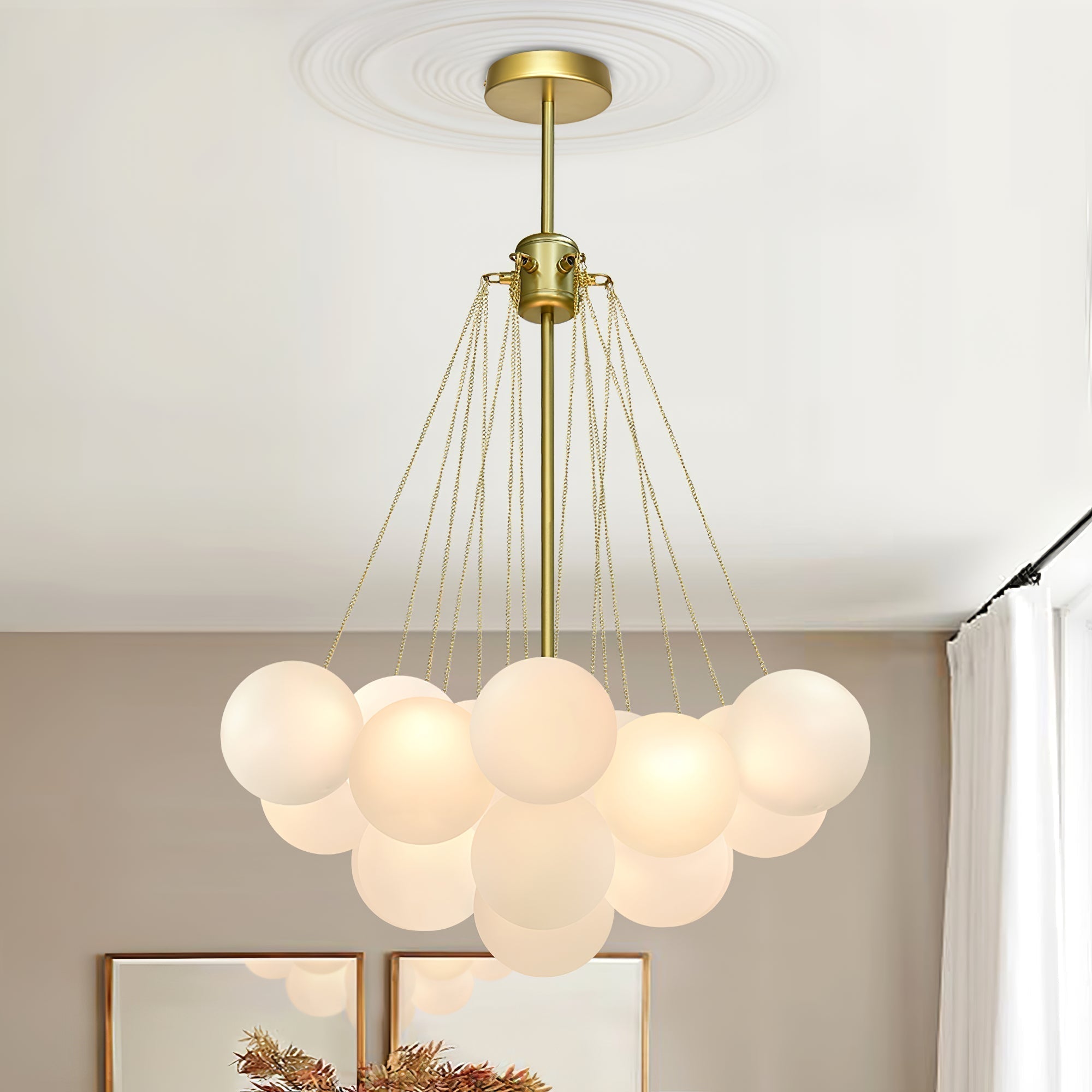 Lustra Lustre Bulles en Verre Satiné