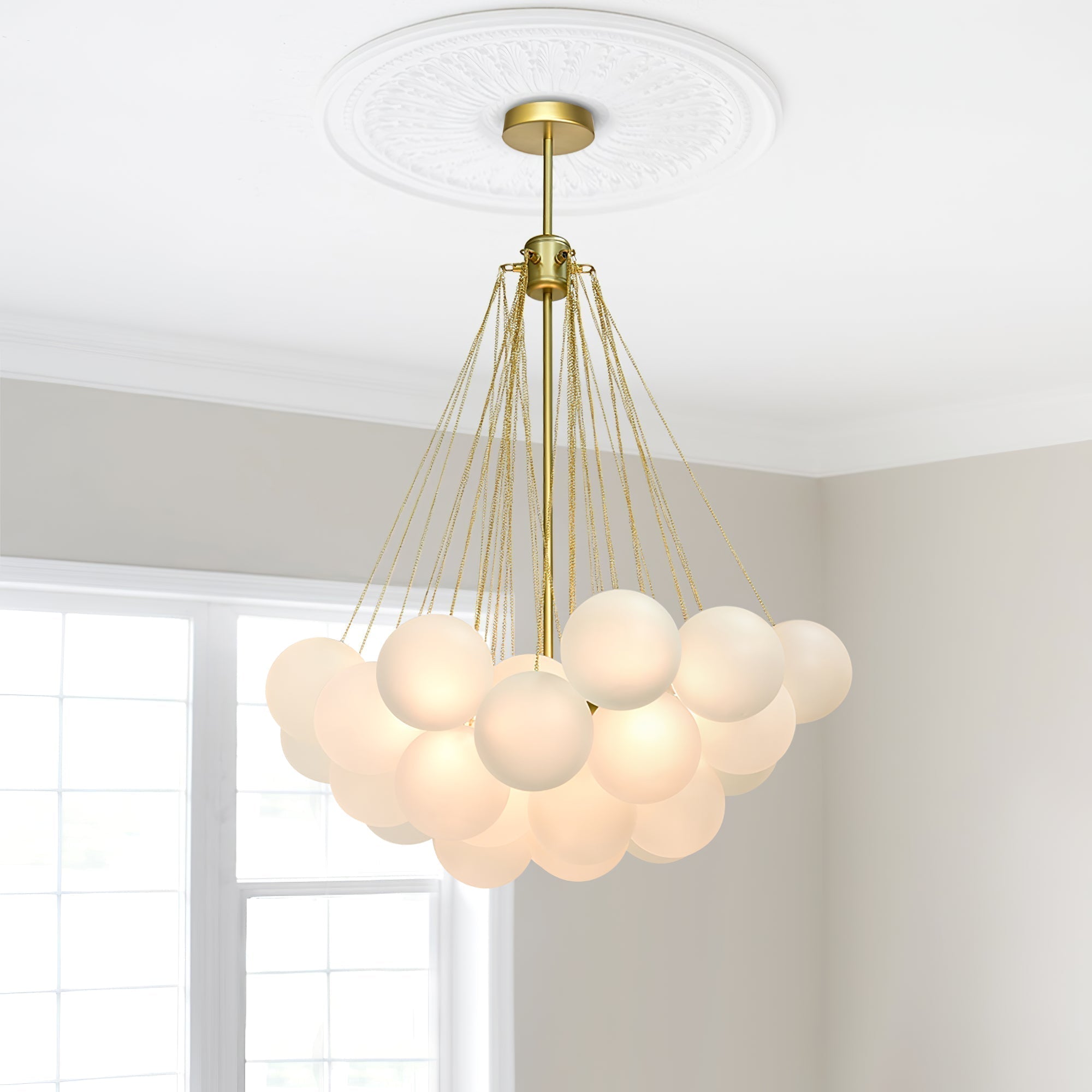 Lustra Lustre Bulles en Verre Satiné