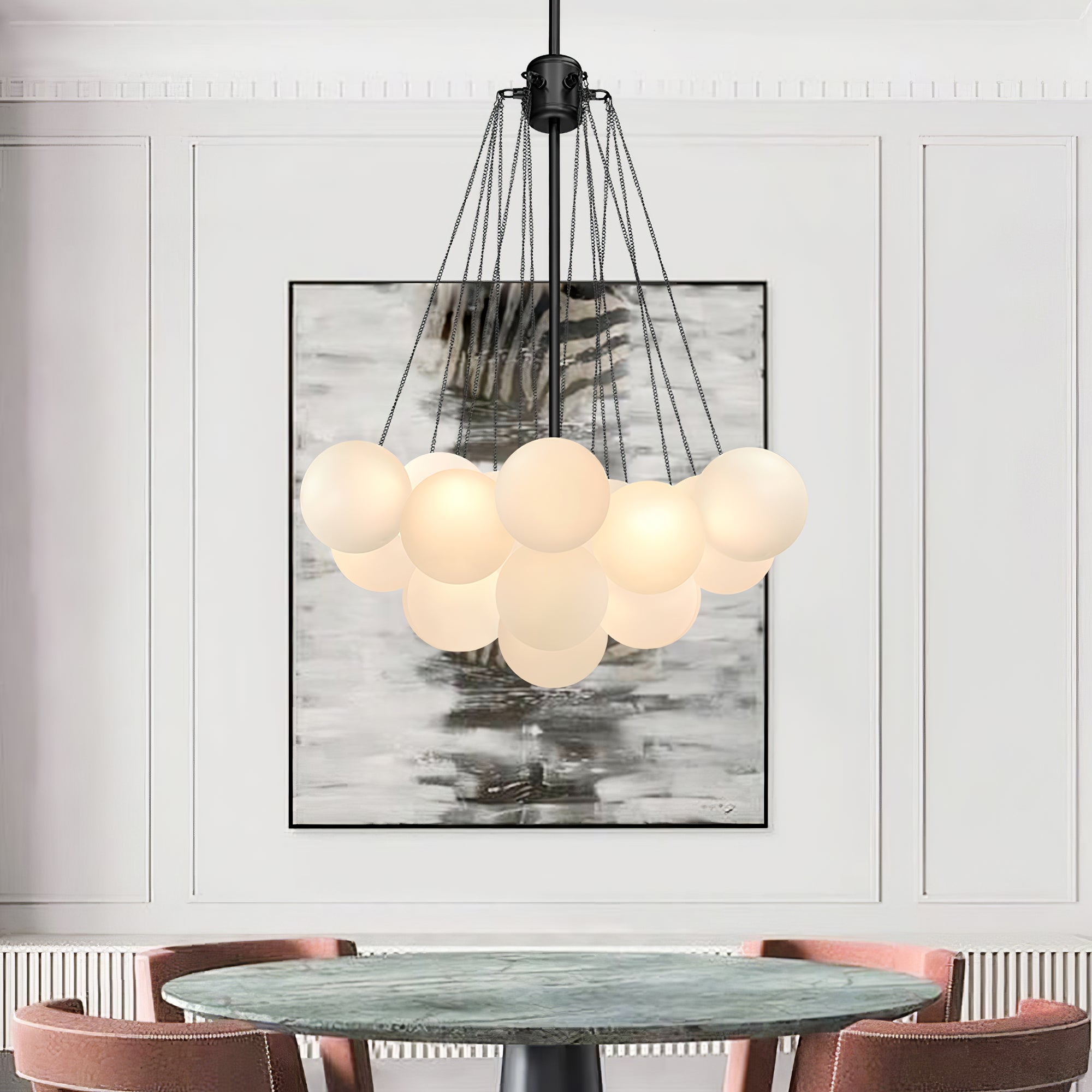 Lustra Lustre Bulles en Verre Satiné