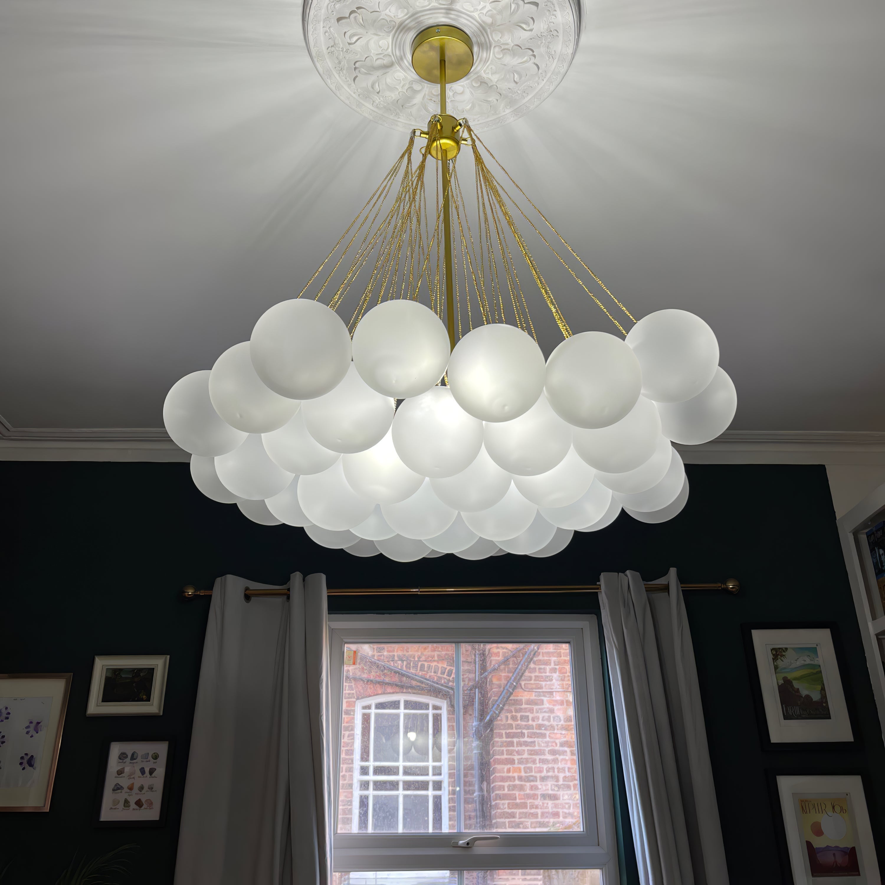 Lustra Lustre Bulles en Verre Satiné