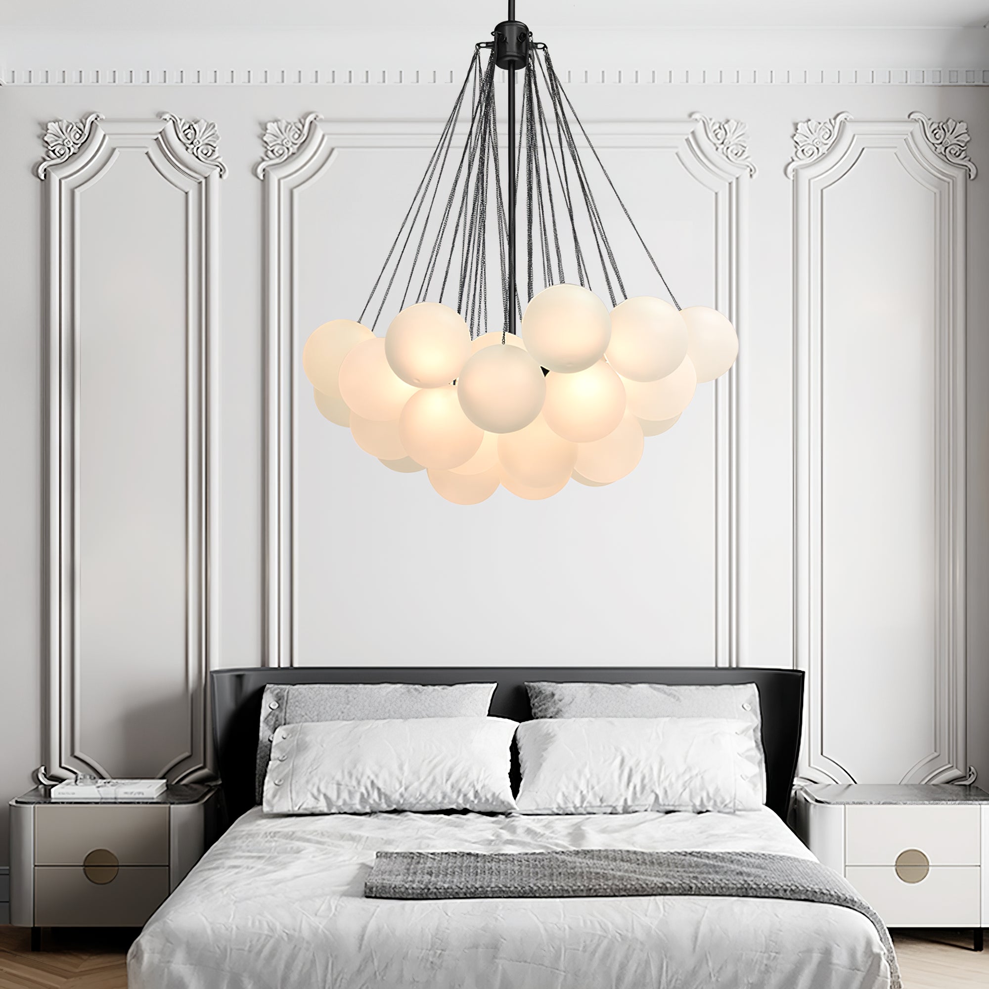 Lustra Lustre Bulles en Verre Satiné