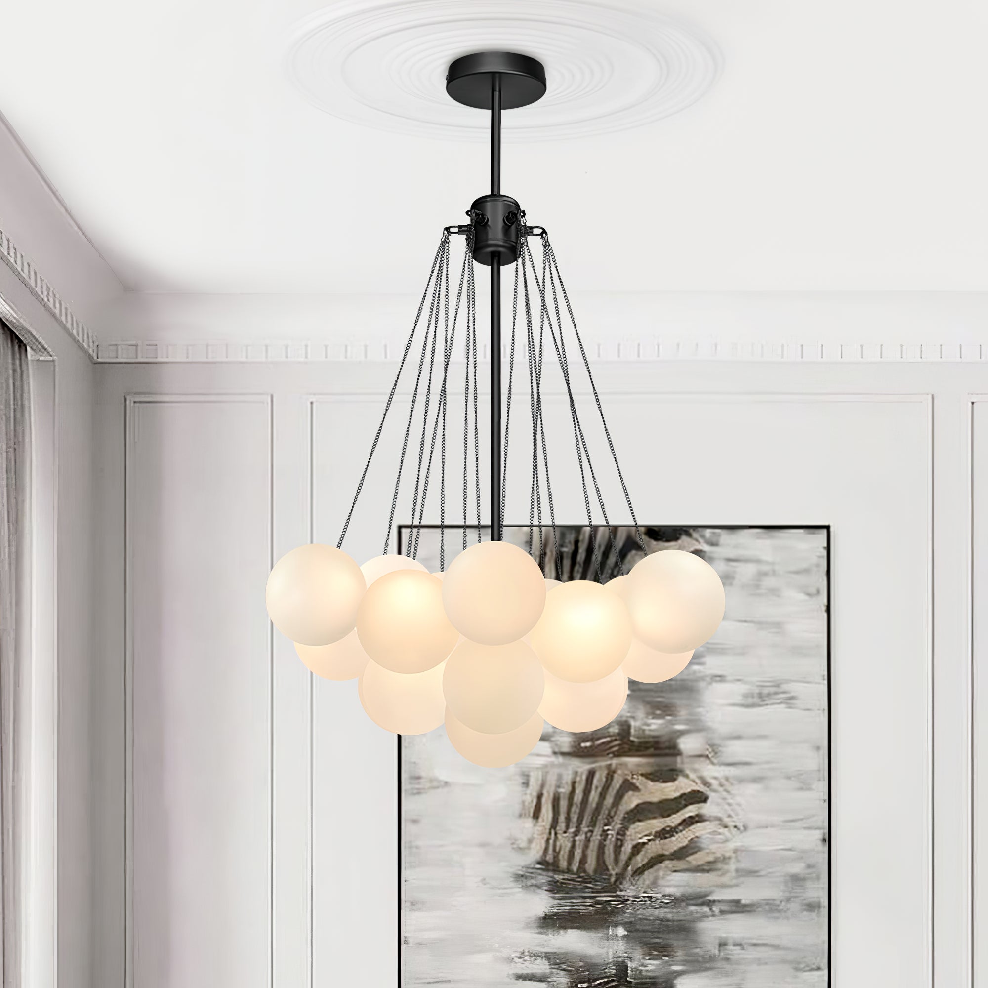 Fayne Suspension Bulle à Globe en Verre