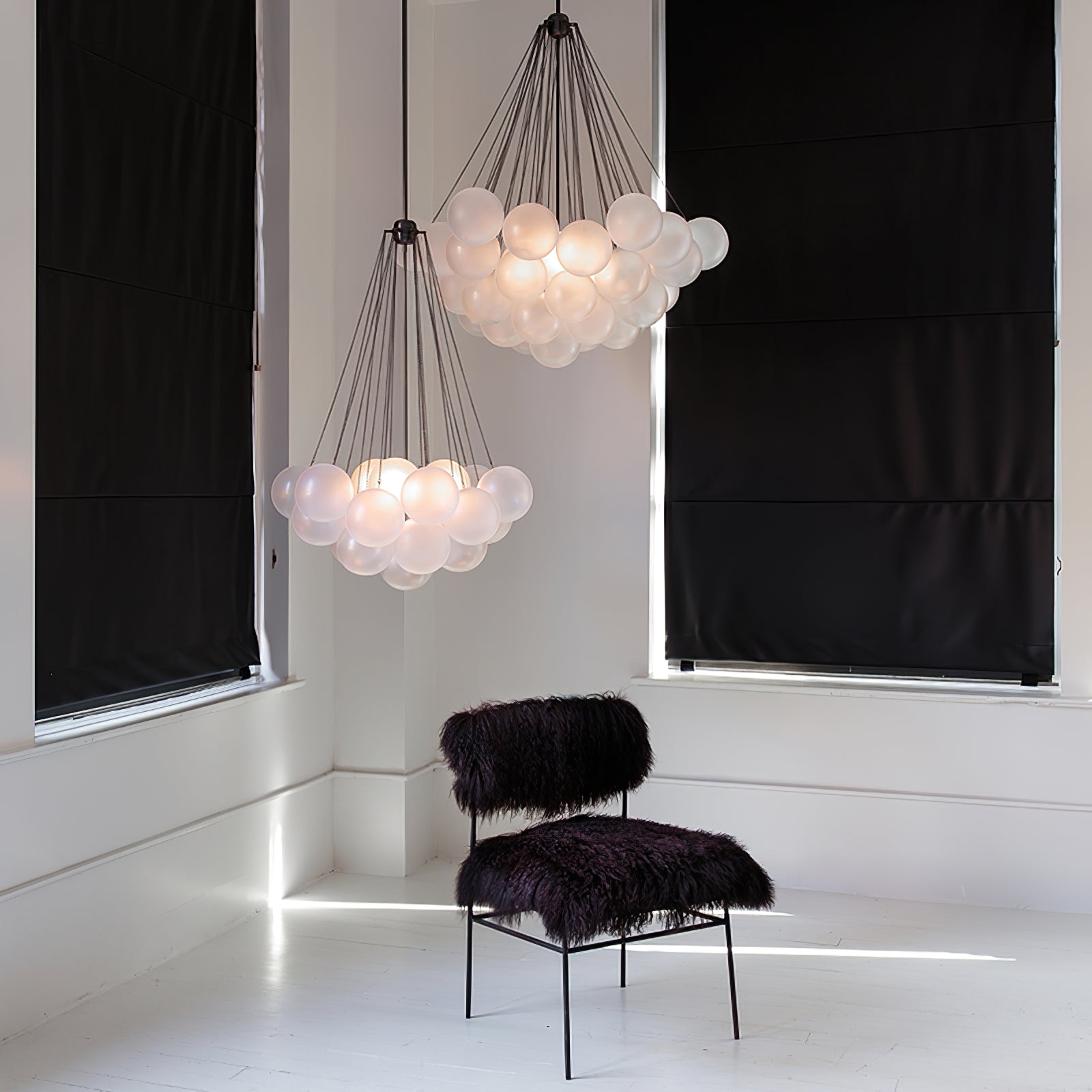 Lustra Lustre Bulles en Verre Satiné