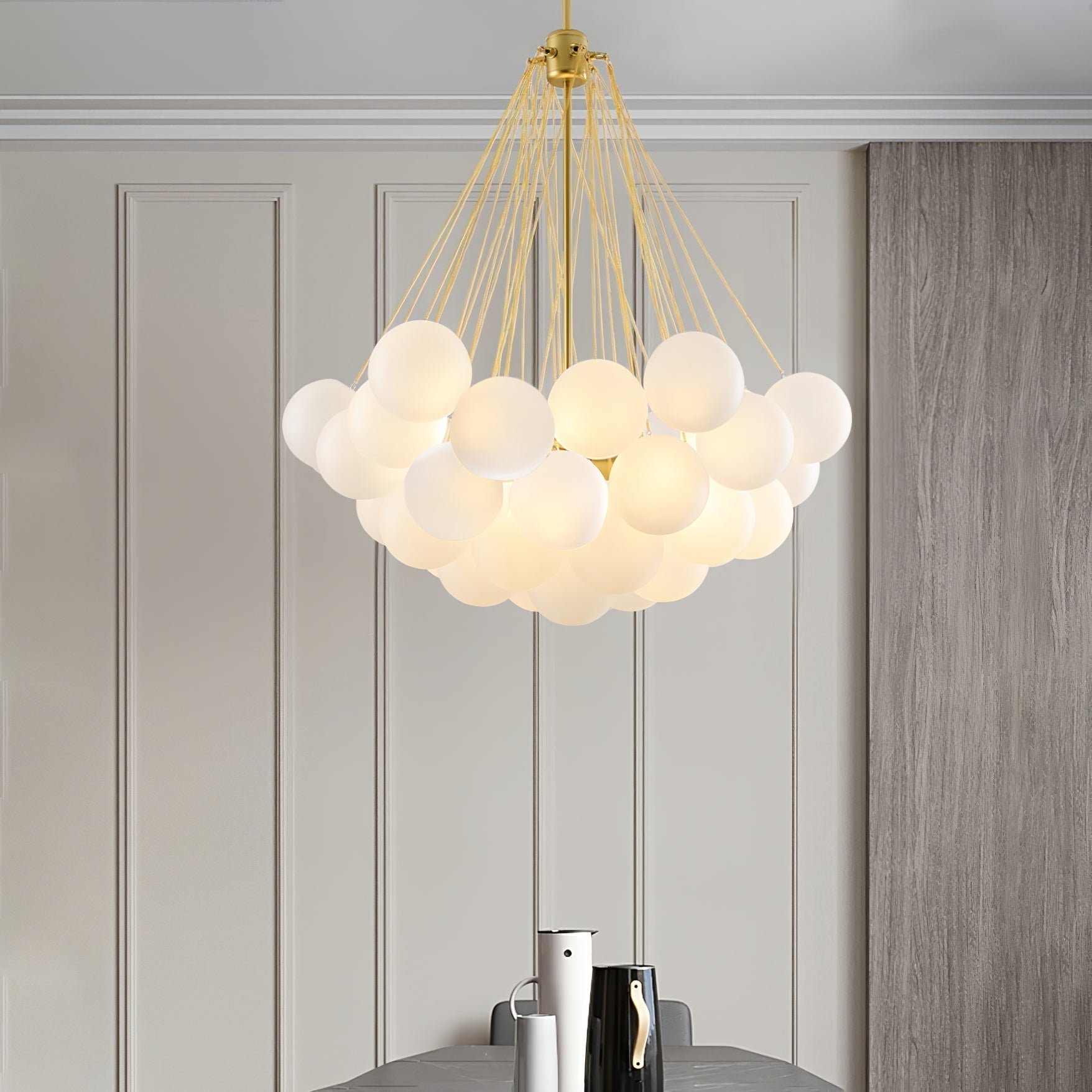 Lustra Lustre Bulles en Verre Satiné