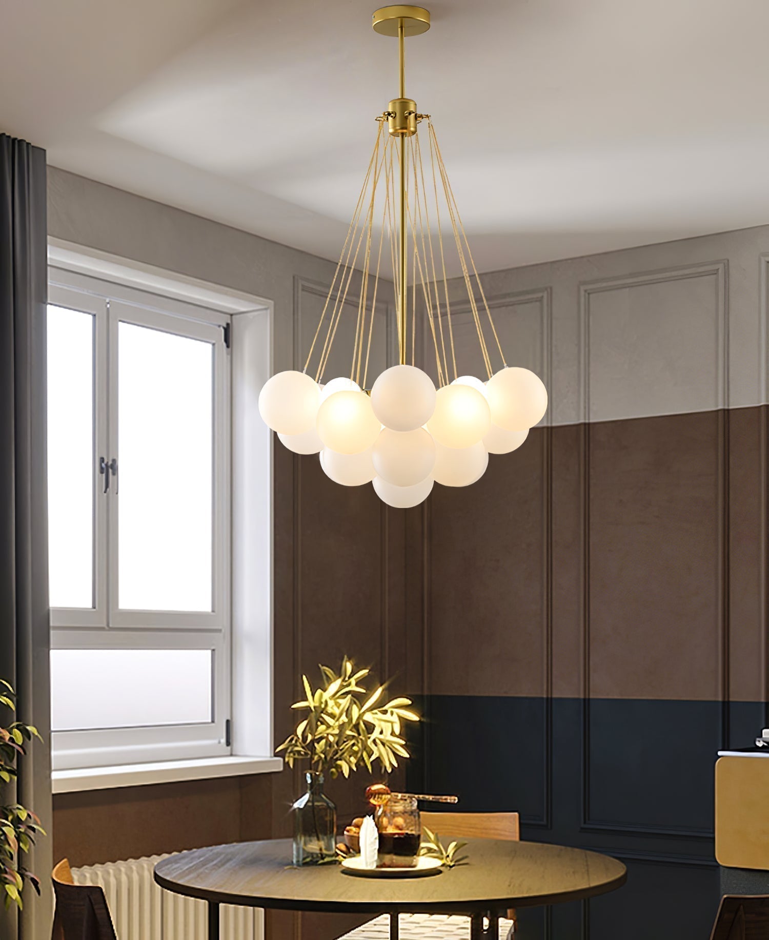 Lustra Lustre Bulles en Verre Satiné